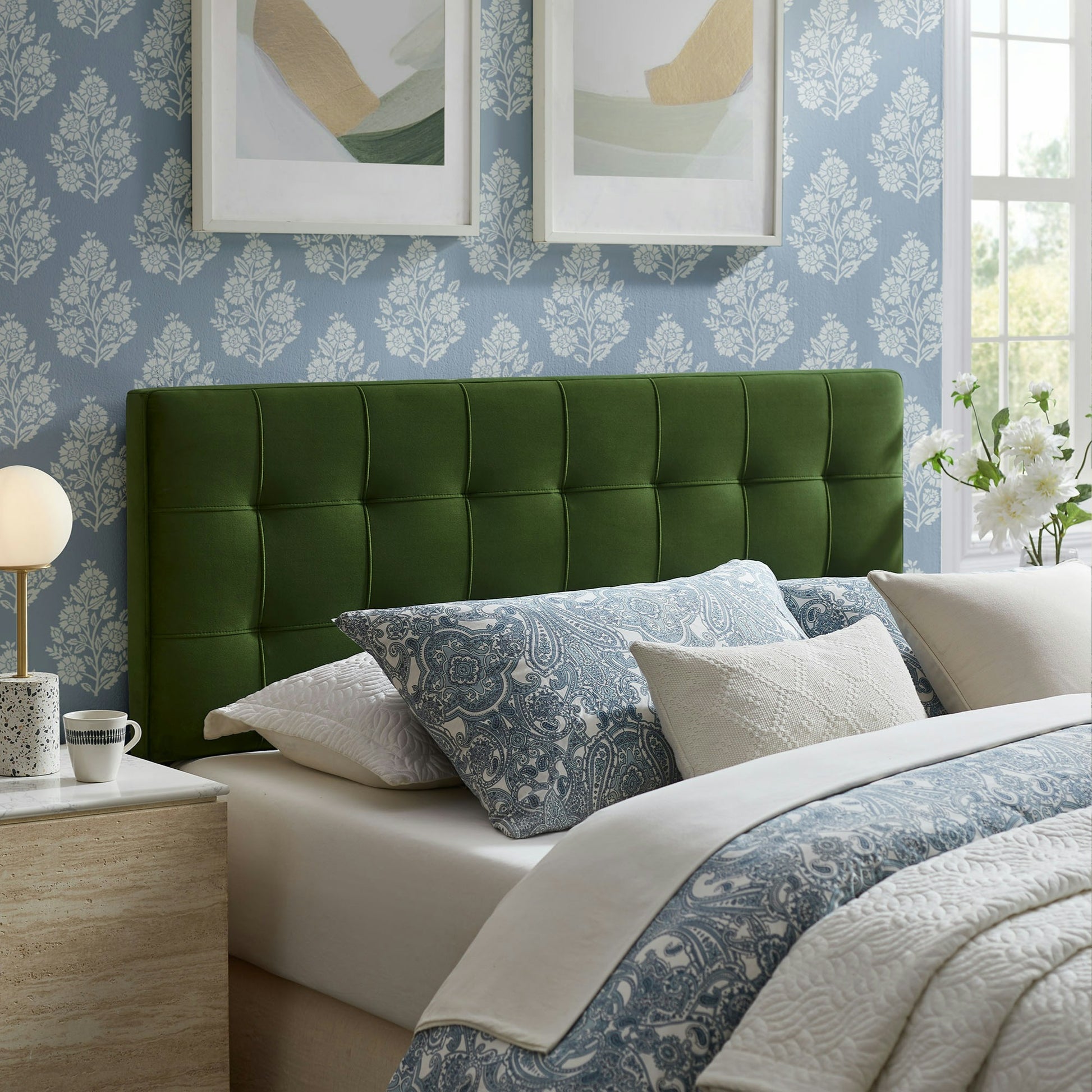 Lily Stain-Resistant Performance Velvet Queen Size Headboard