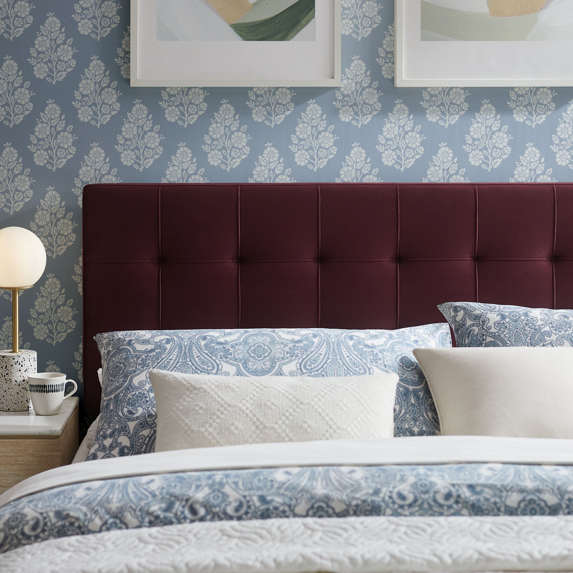 Lily Stain-Resistant Performance Velvet Queen Size Headboard