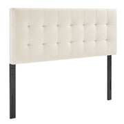 Lily Stain-Resistant Performance Velvet King Size Headboard - Alabaster