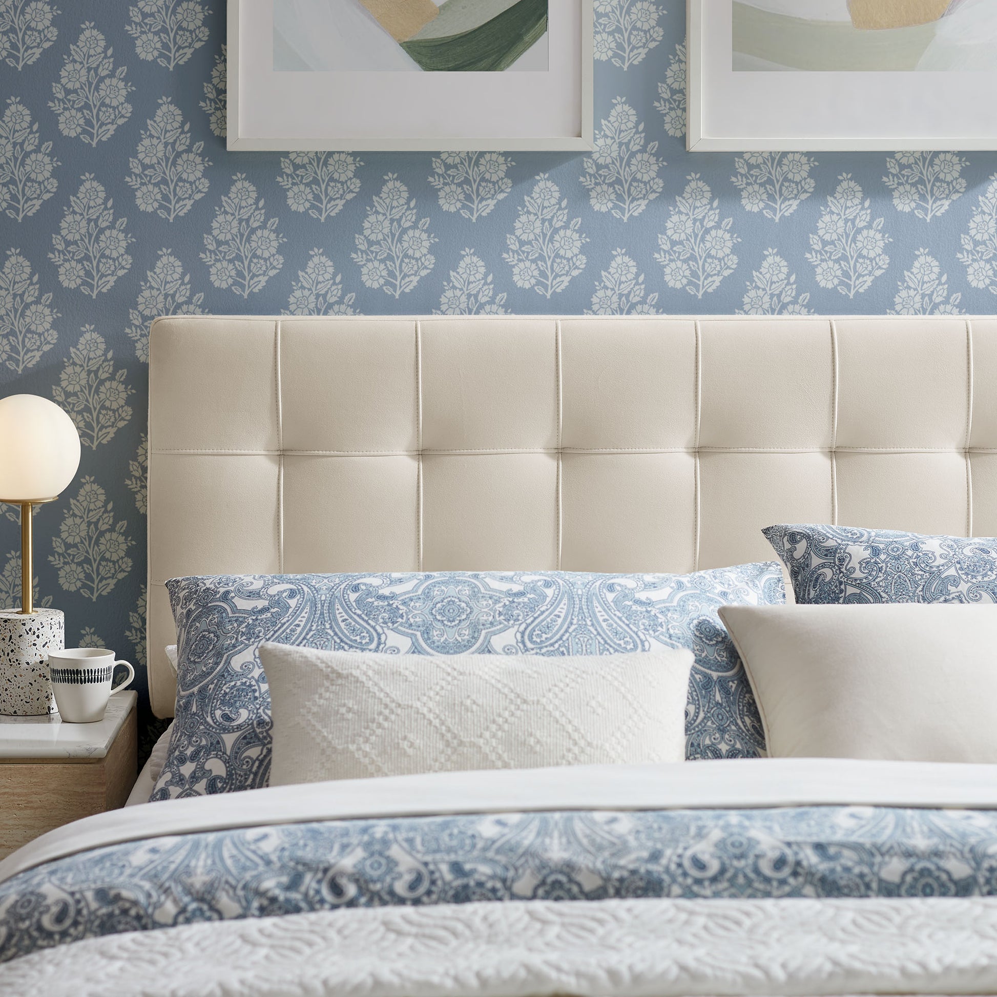 Lily Stain-Resistant Performance Velvet King Size Headboard