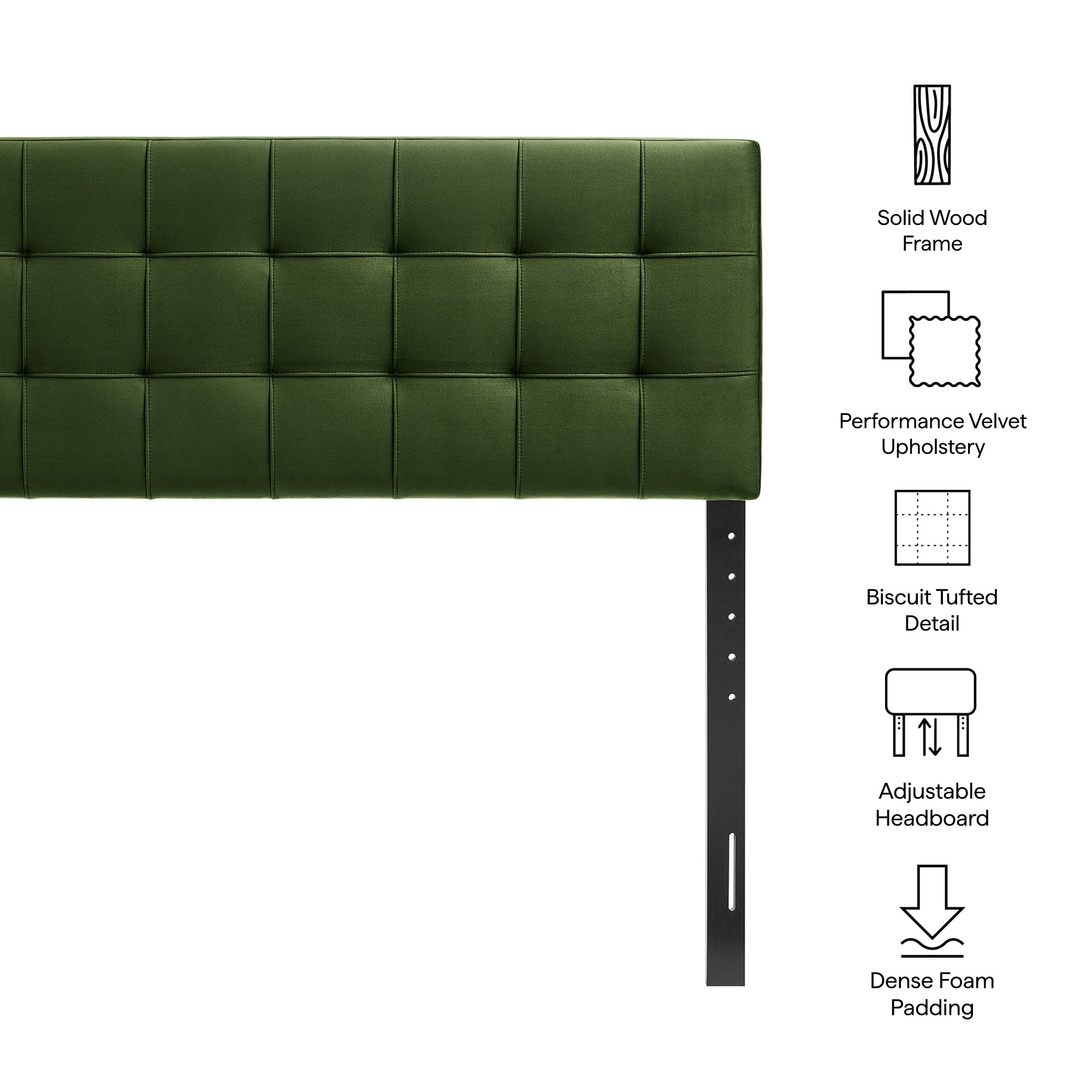 Lily Stain-Resistant Performance Velvet King Size Headboard