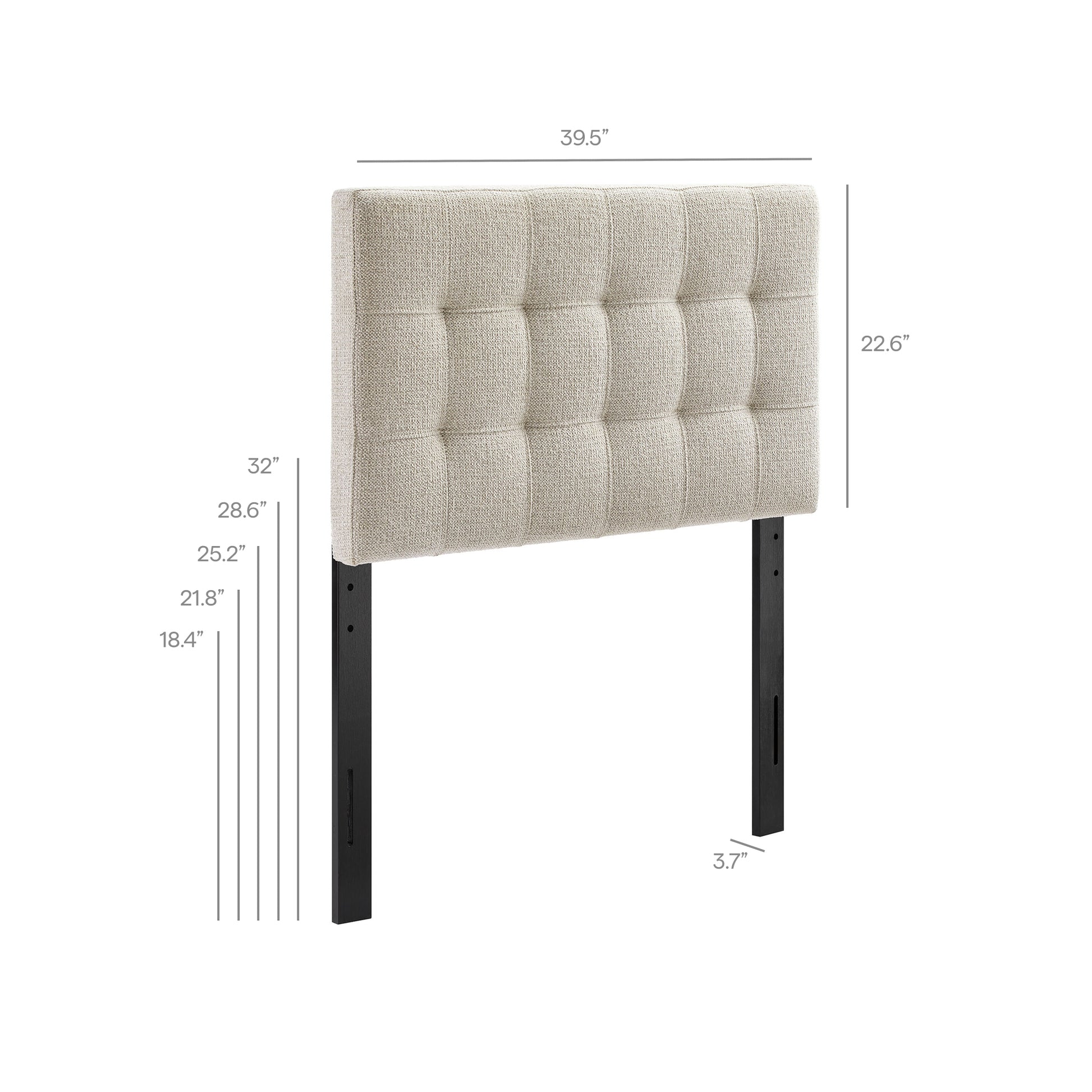 Lily Upholstered Twin Size Headboard - Leaf