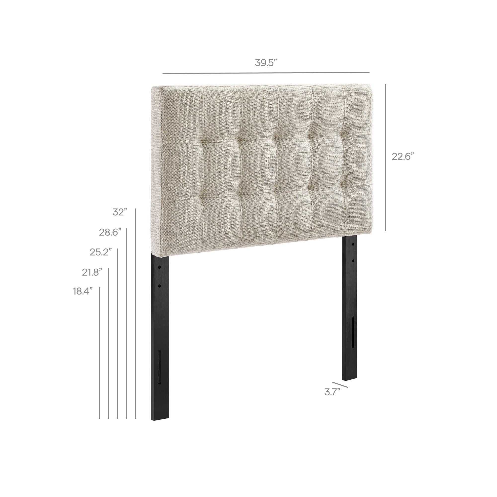 Lily Upholstered Twin Size Headboard - Leaf