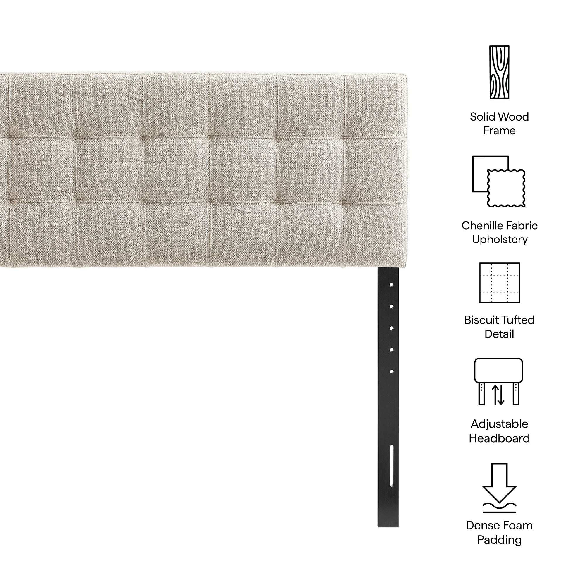 Lily Upholstered Full Size Headboard - Navy Chenille