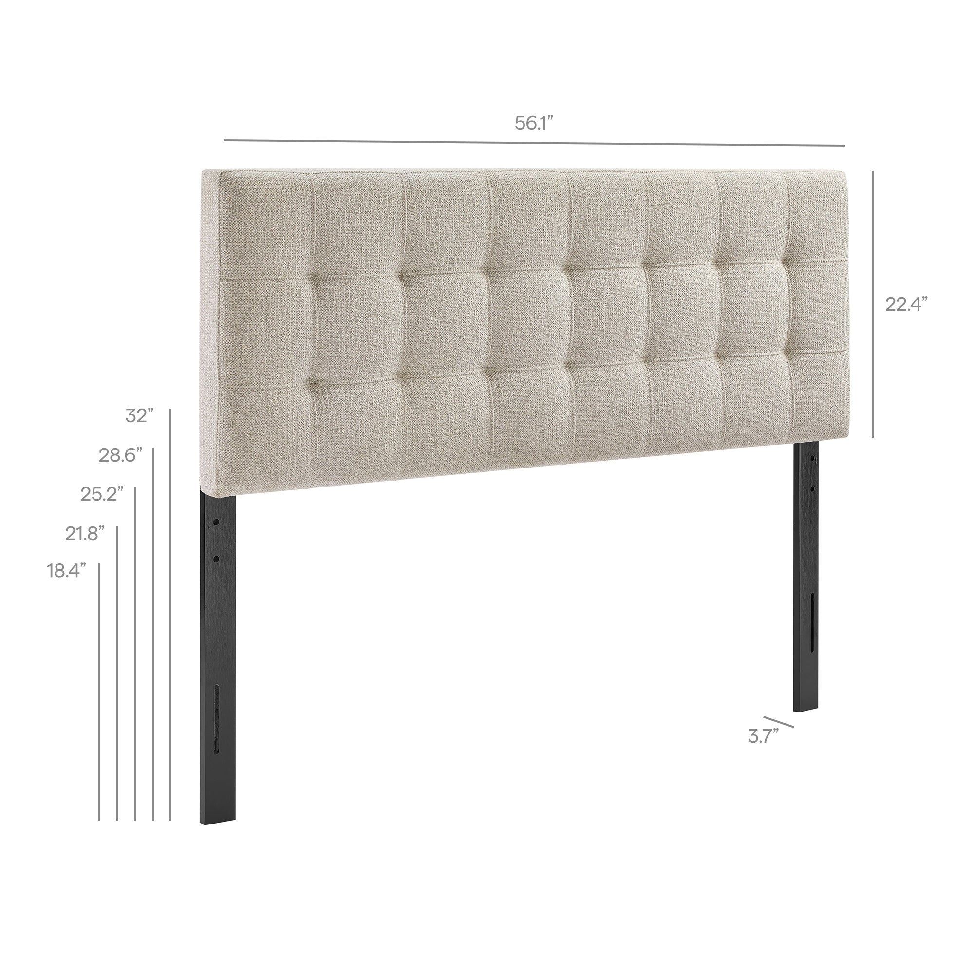 Lily Upholstered Full Size Headboard - Leaf