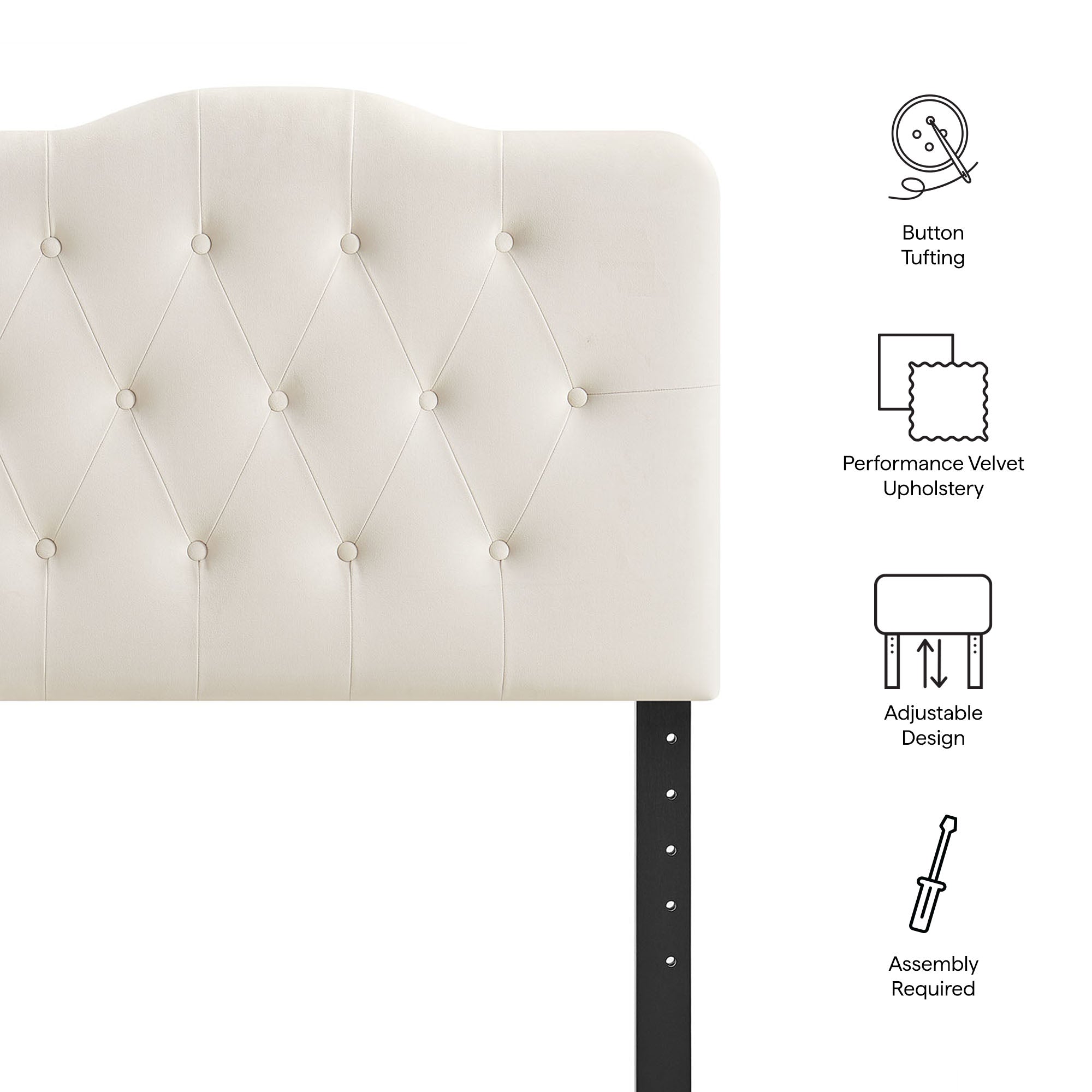 Annabel Stain-Resistant Performance Velvet Twin Headboard - Cadet Blue
