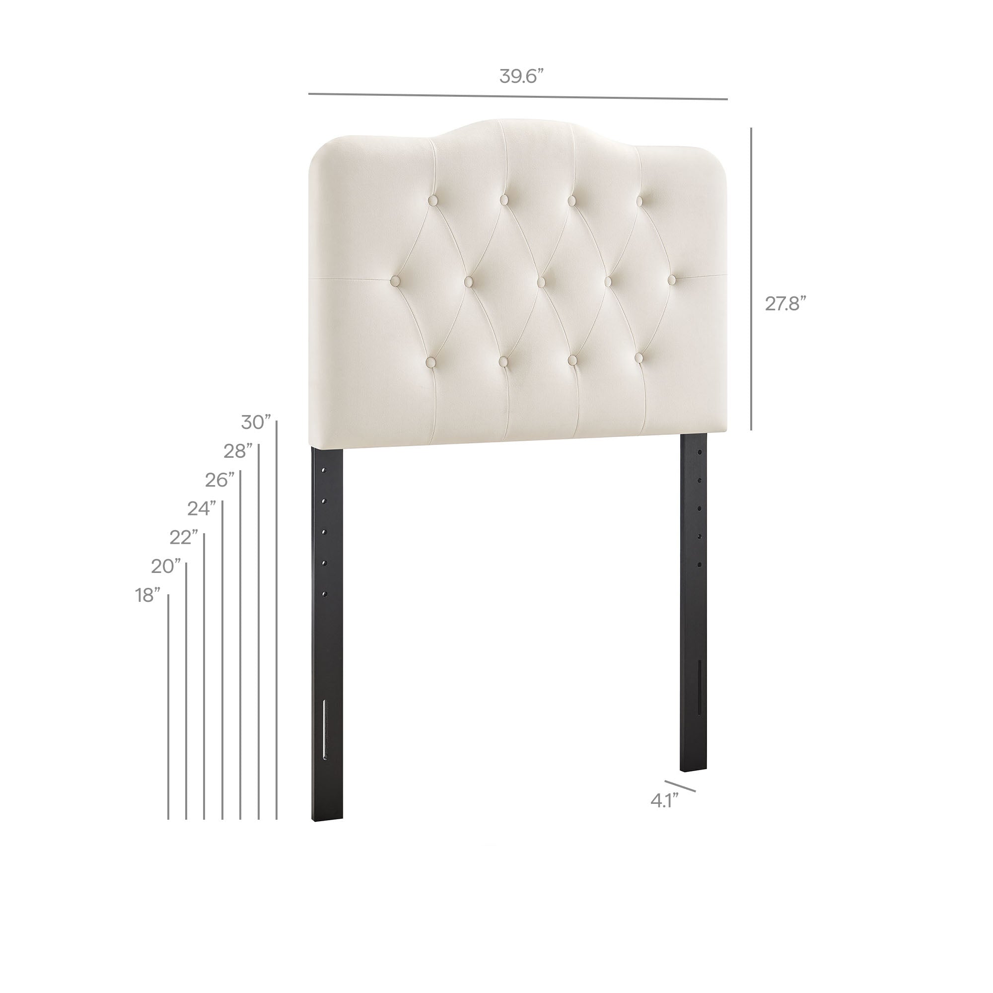 Annabel Stain-Resistant Performance Velvet Twin Headboard - Chocolate Brown