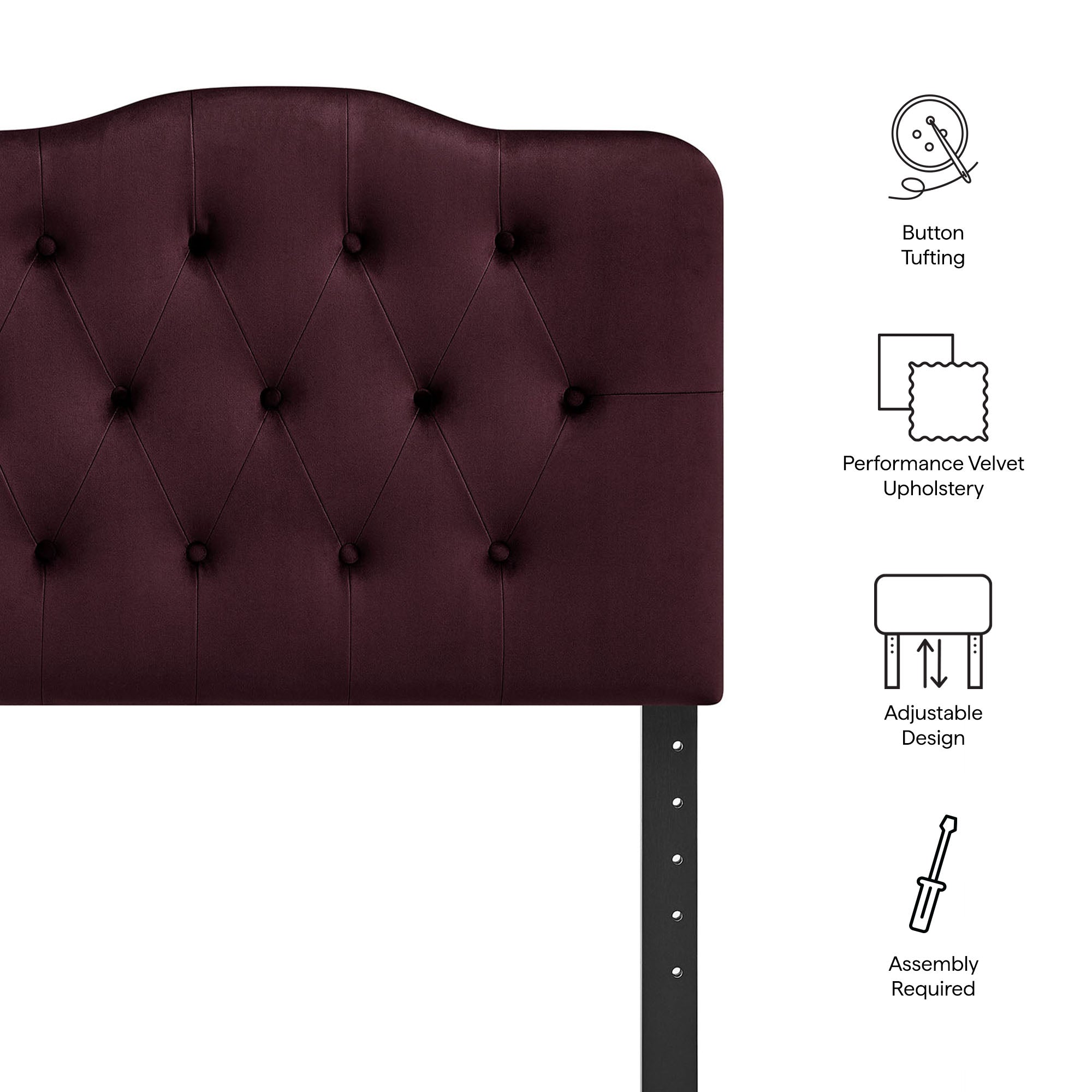 Annabel Stain-Resistant Performance Velvet Twin Headboard