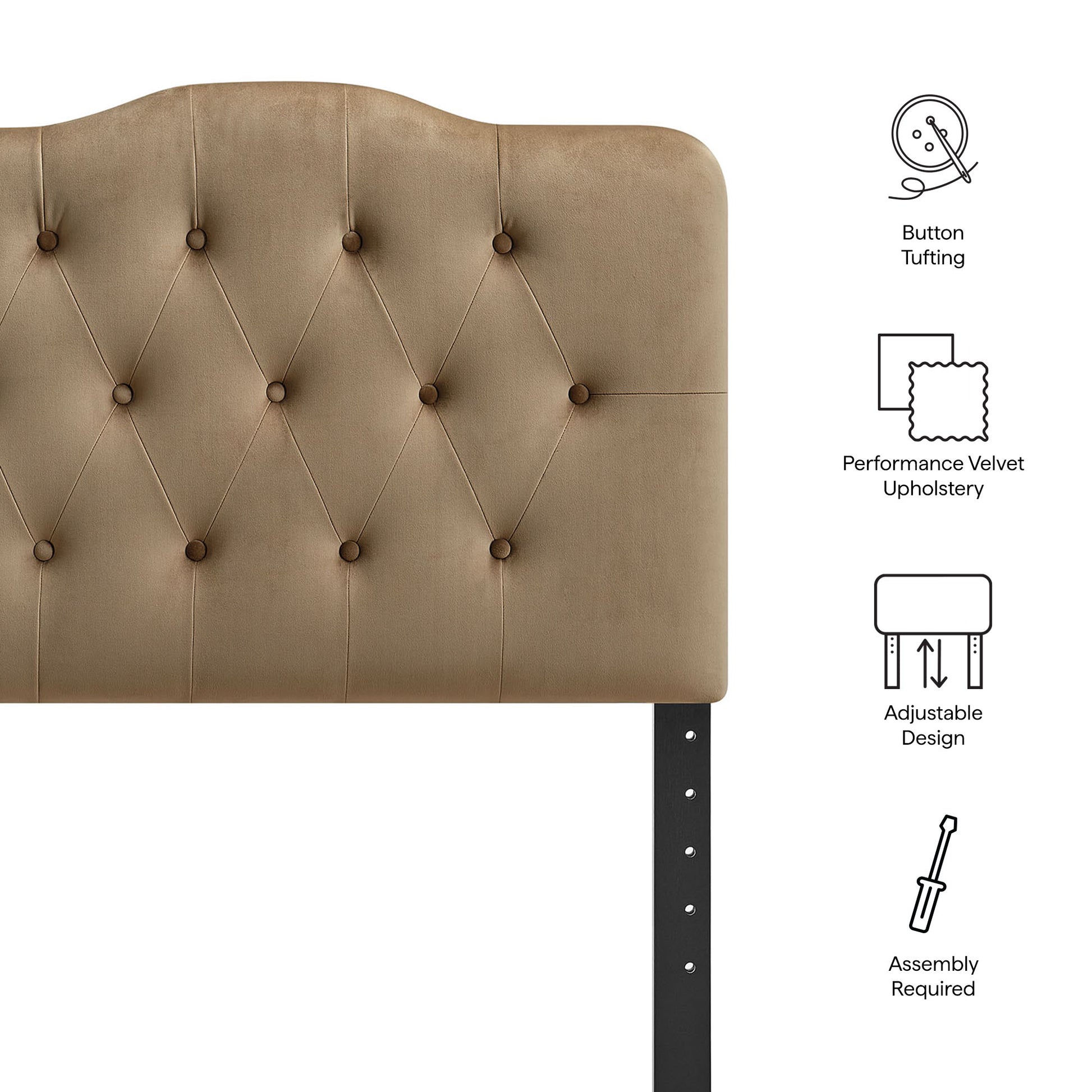 Annabel Stain-Resistant Performance Velvet Twin Headboard
