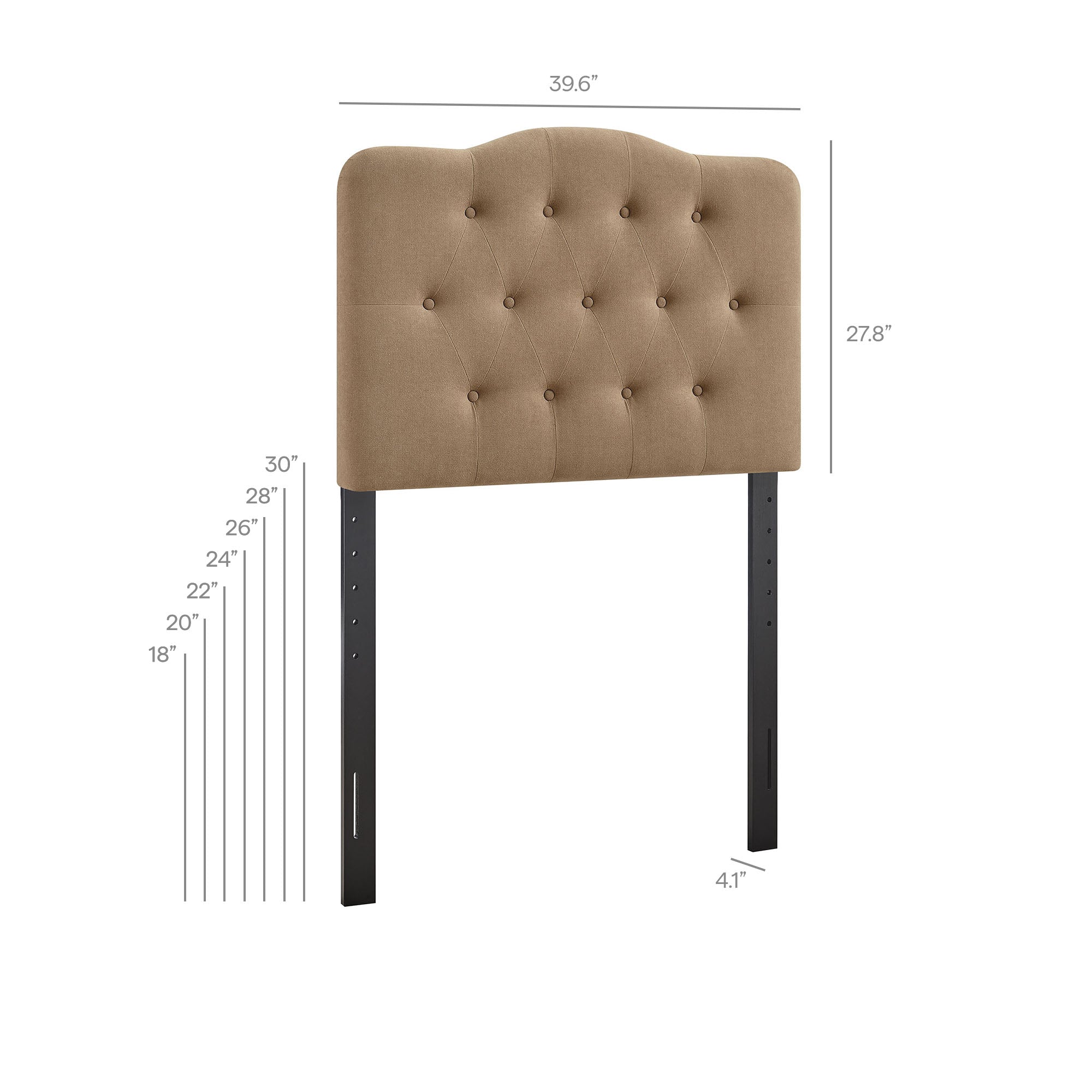 Annabel Premium Linen Blend Twin Headboard - Cocoa