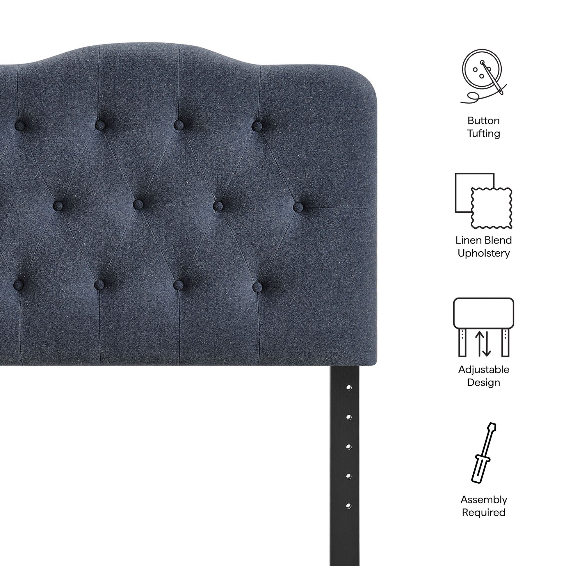 Annabel Premium Linen Blend Twin Headboard
