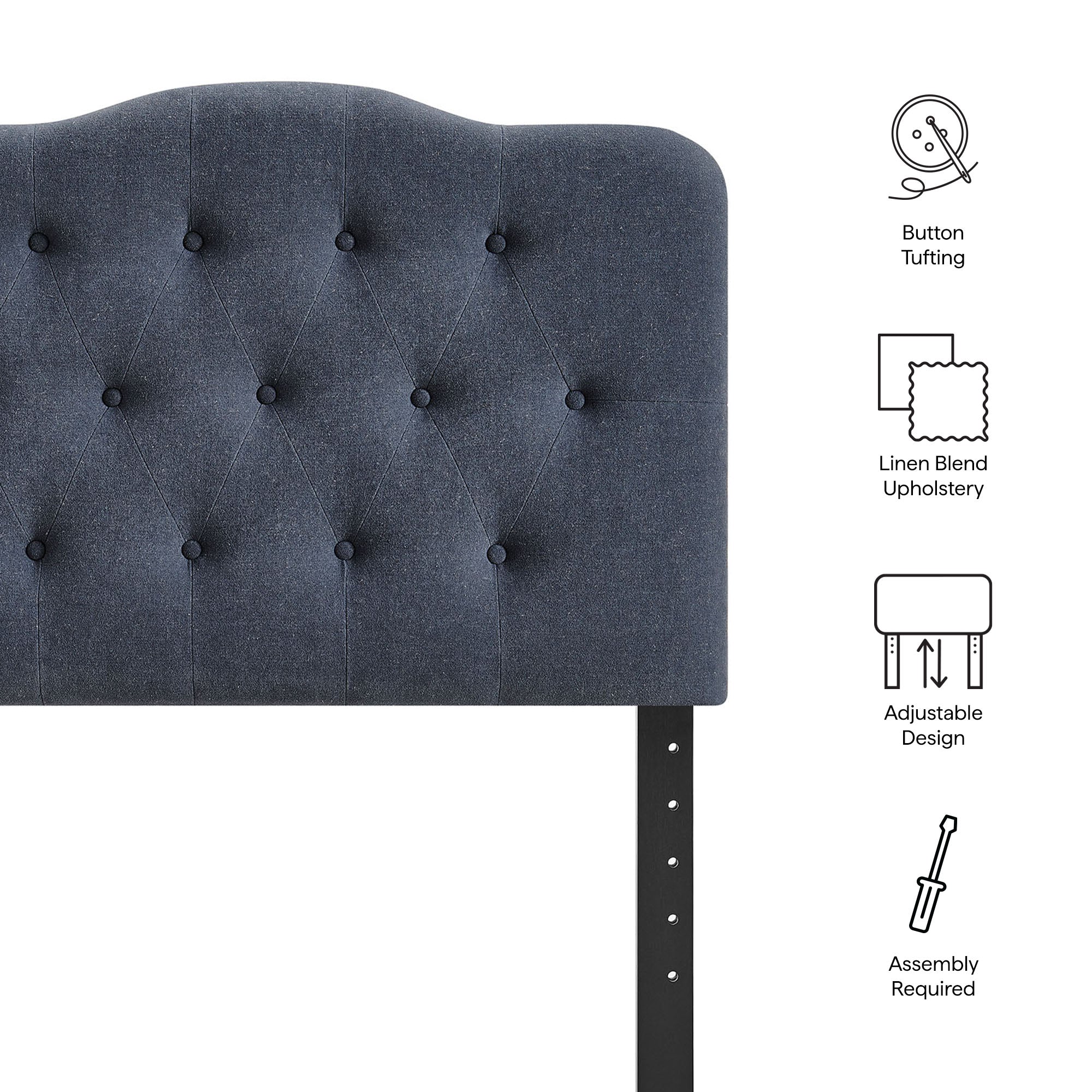 Annabel Premium Linen Blend Twin Headboard