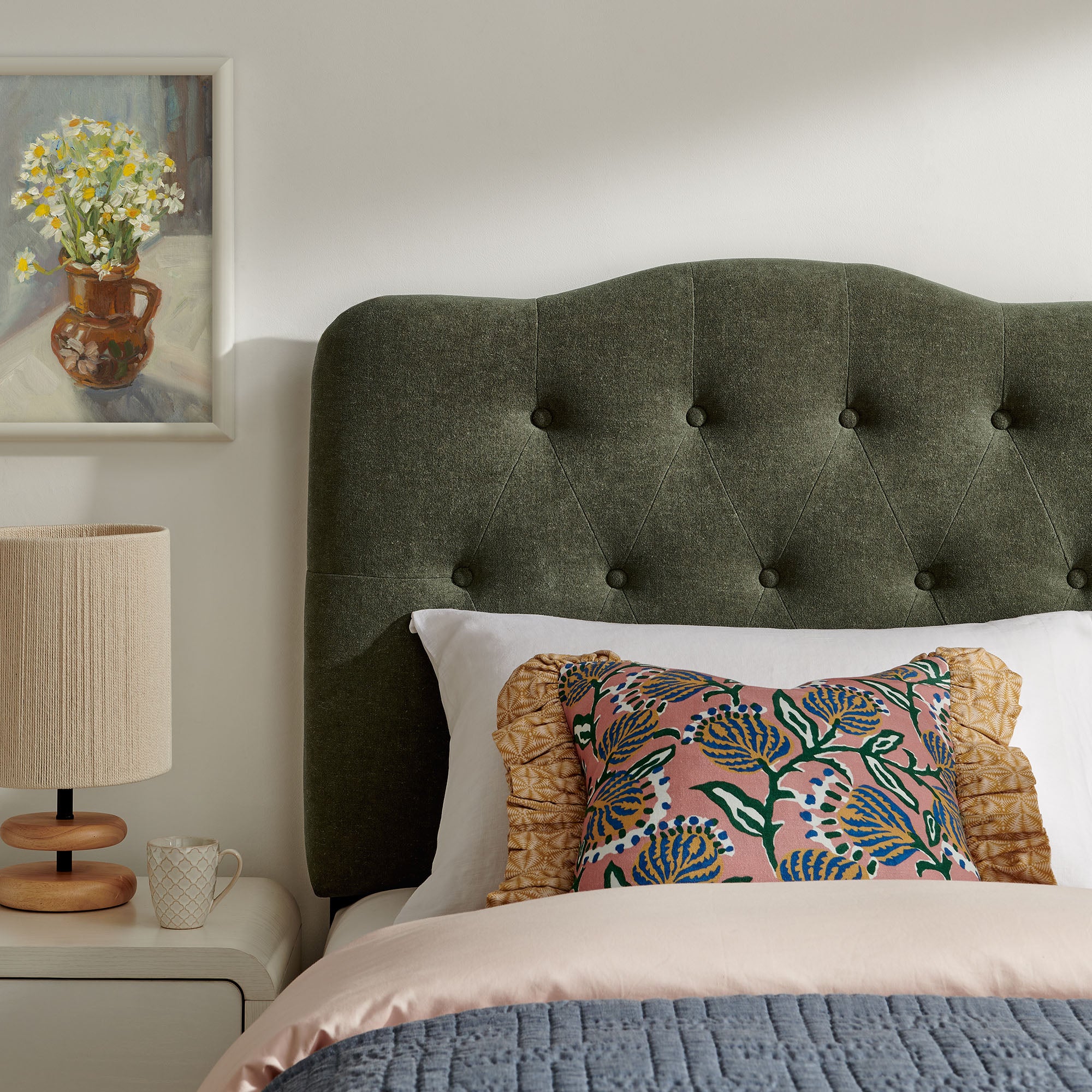 Annabel Premium Linen Blend Twin Headboard