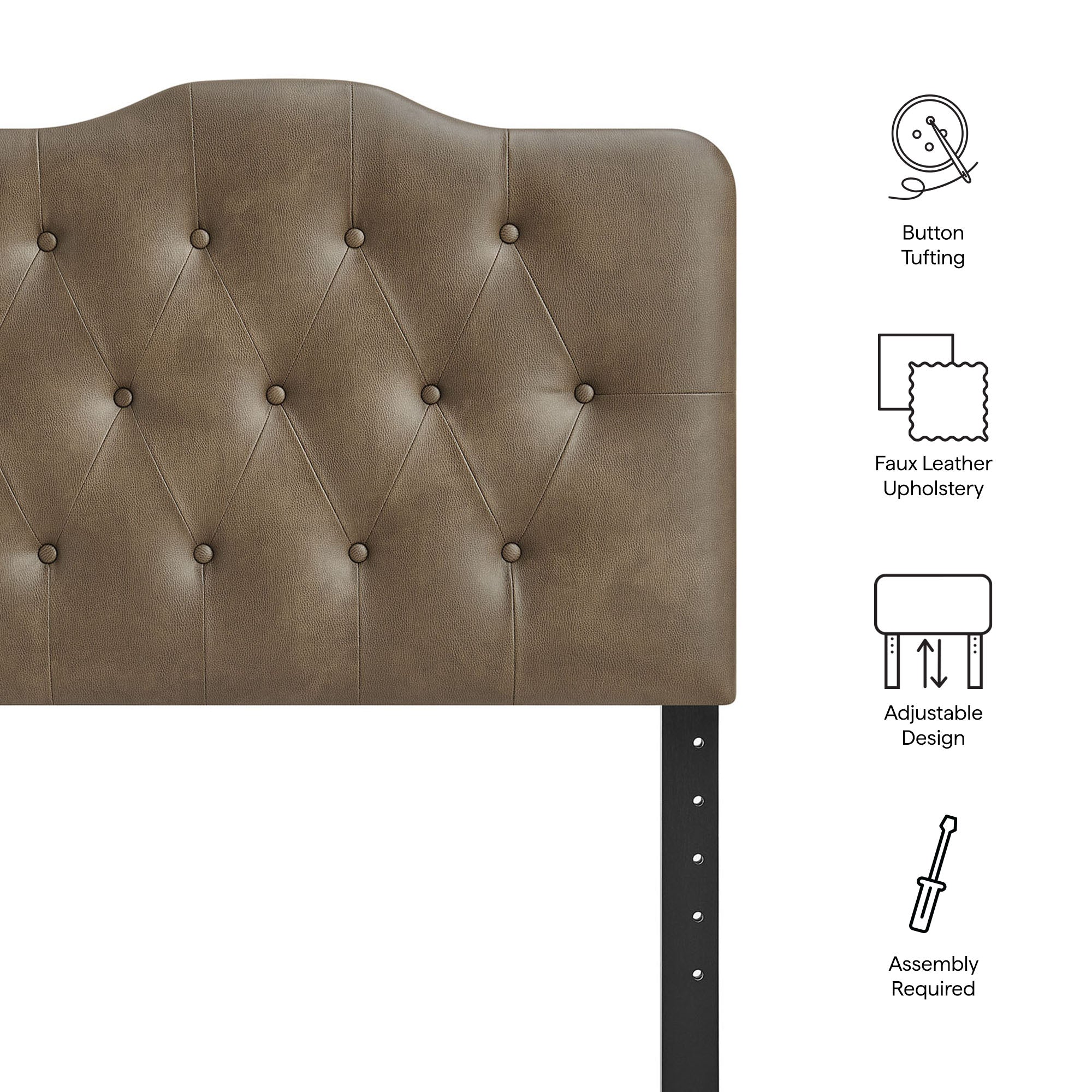 Annabel Faux Leather Twin Headboard - Toast
