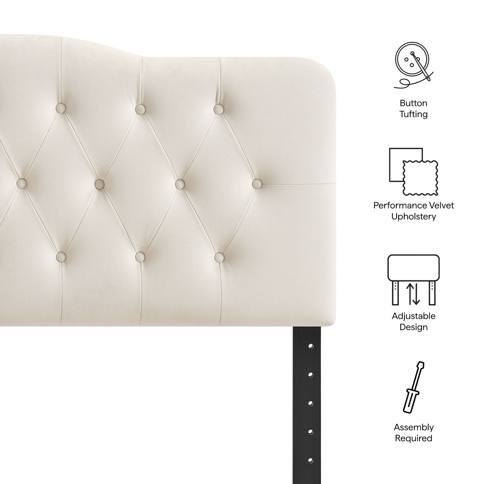 Annabel Stain-Resistant Performance Velvet Full Headboard - Cadet Blue