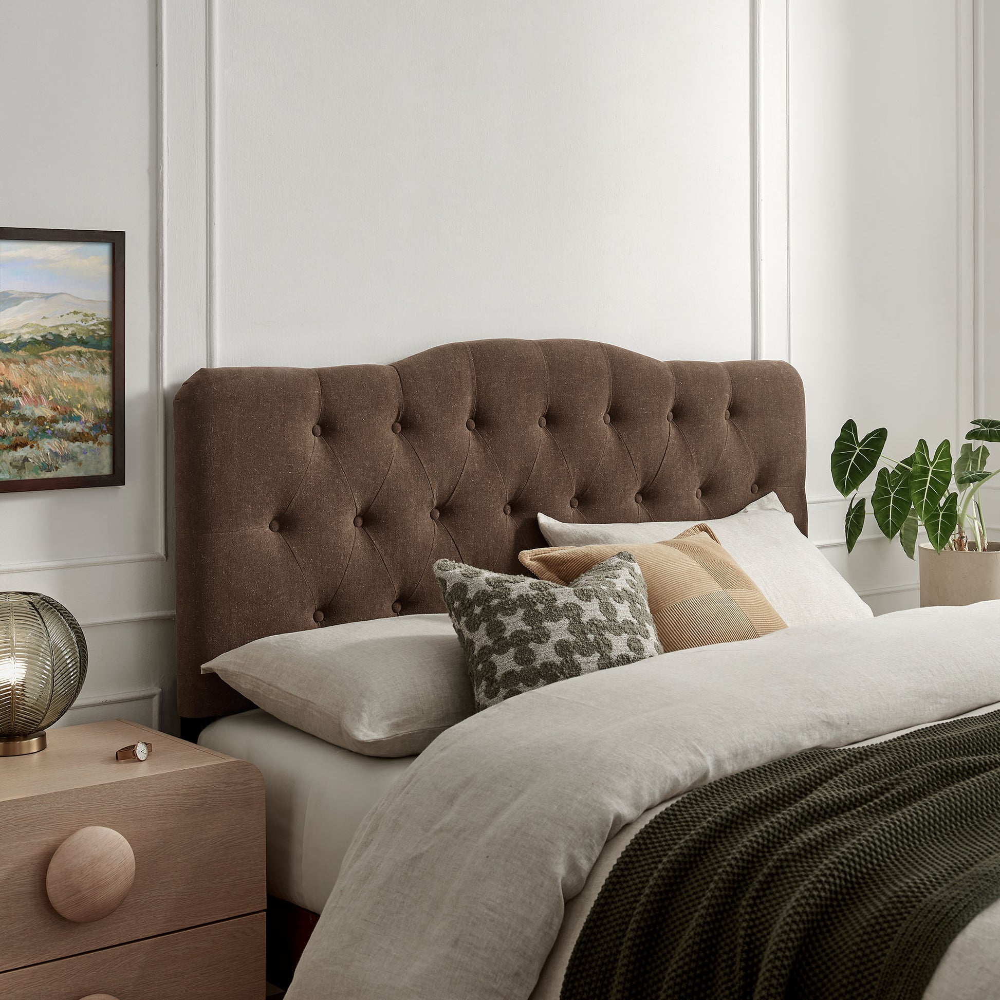 Annabel Premium Linen Blend Full Headboard