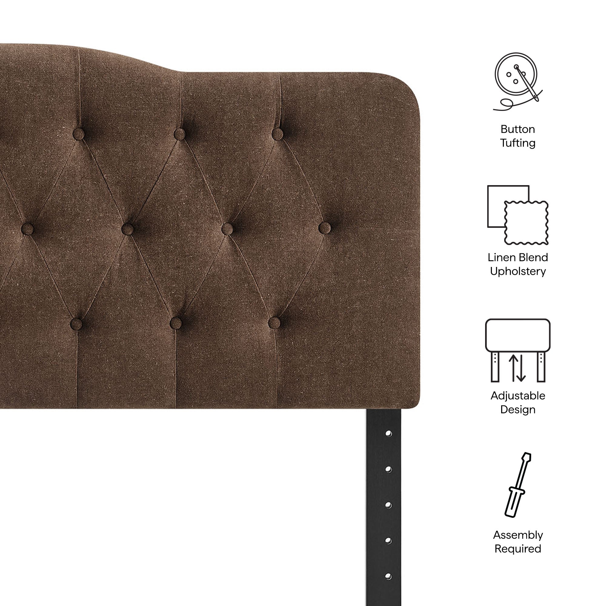 Annabel Premium Linen Blend Full Headboard