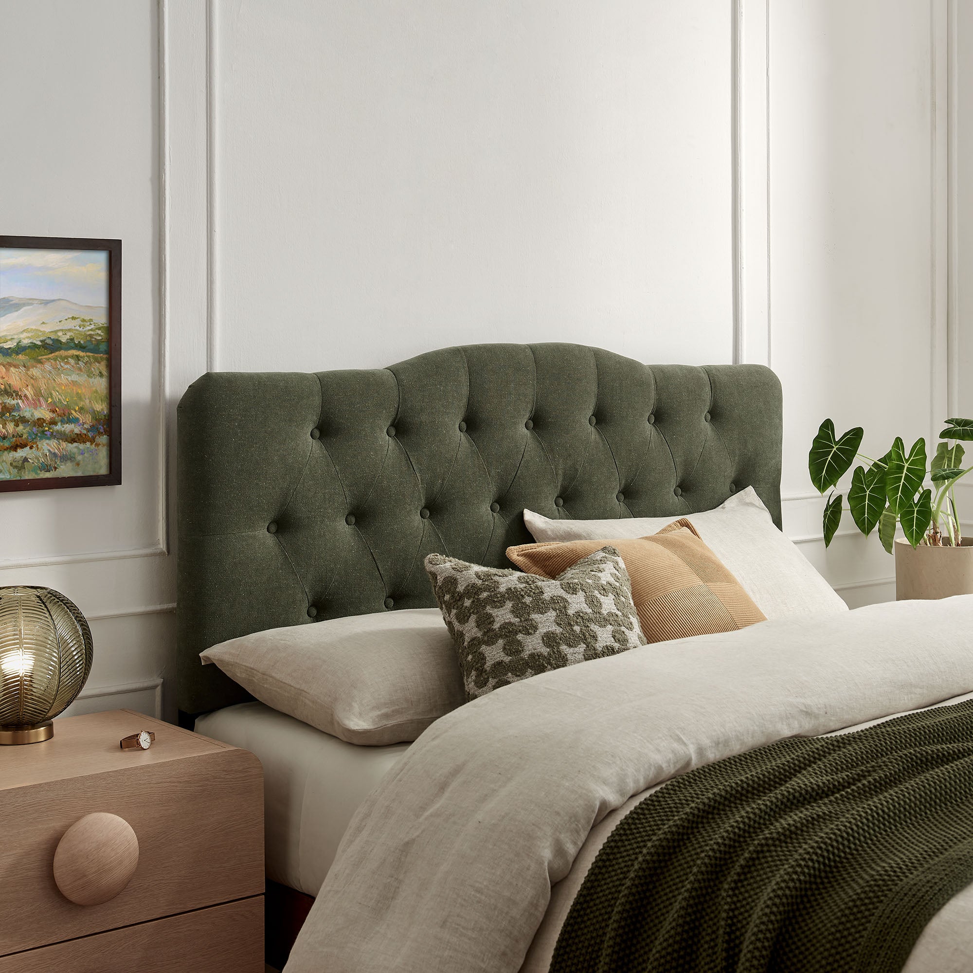 Annabel Premium Linen Blend Full Headboard