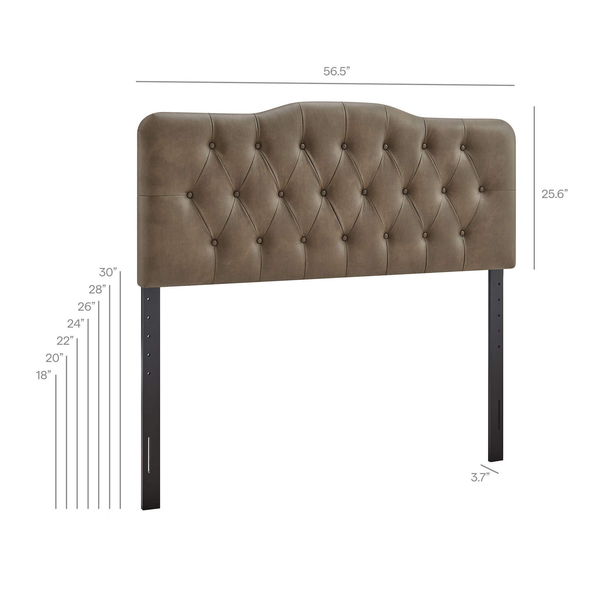 Annabel Vegan Leather Full Headboard - Toast