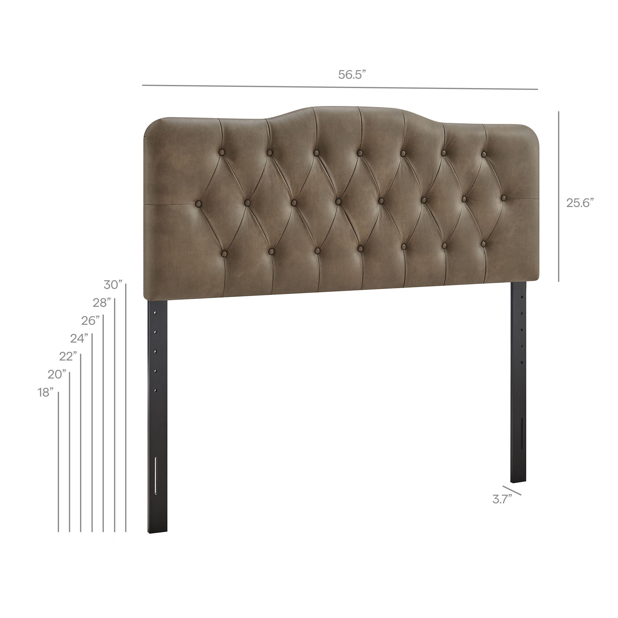 Annabel Vegan Leather Full Headboard - Toast