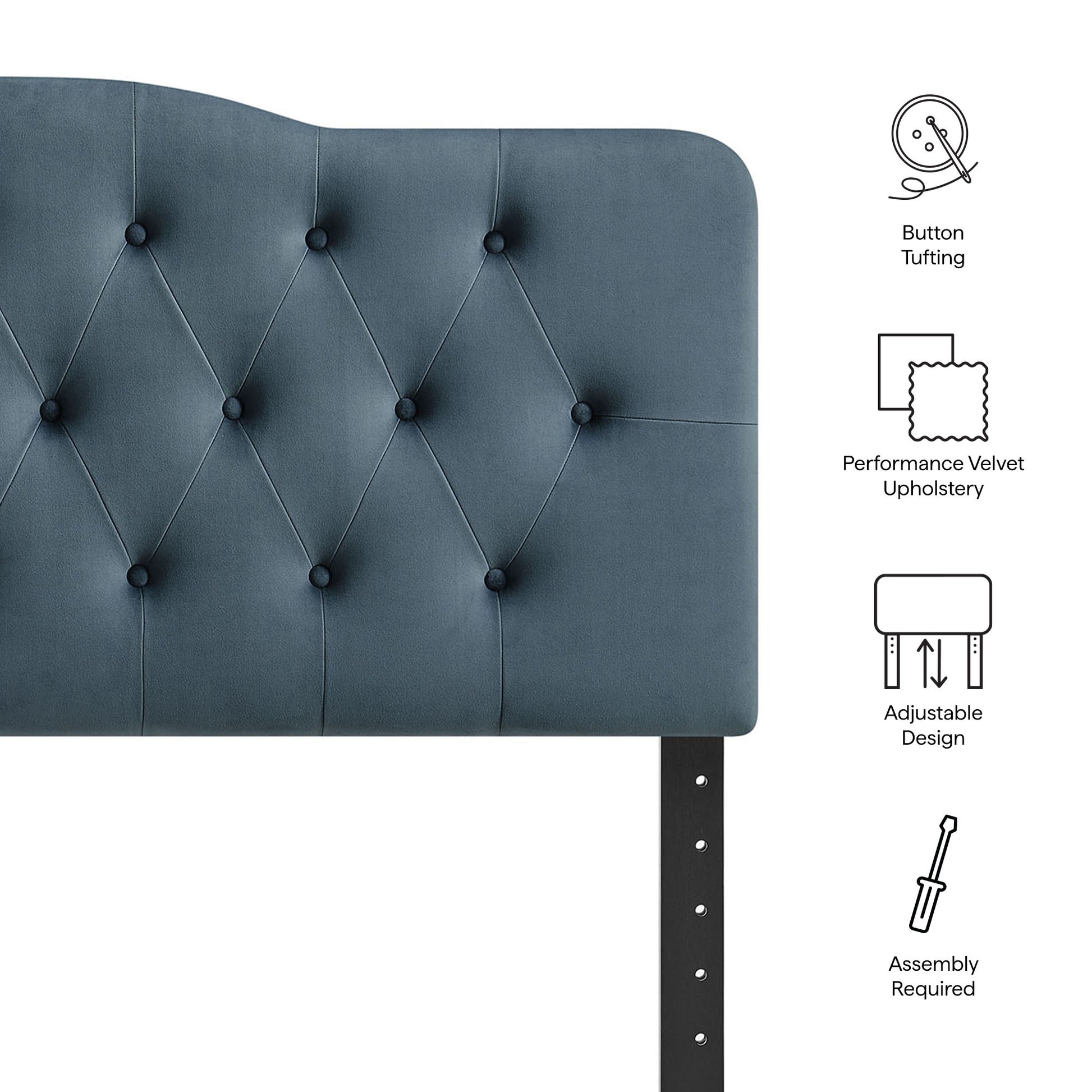 Annabel Stain-Resistant Performance Velvet Queen Headboard