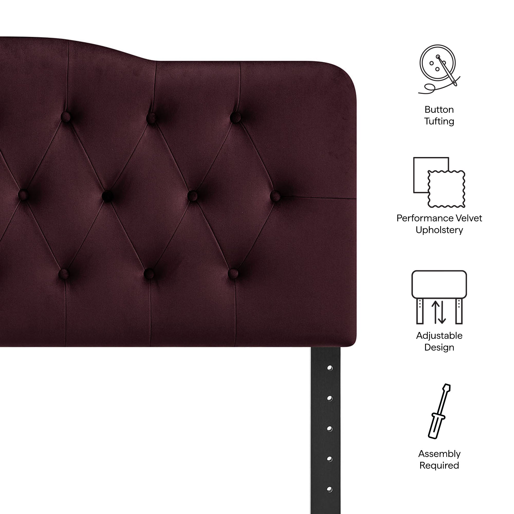 Annabel Stain-Resistant Performance Velvet Queen Headboard