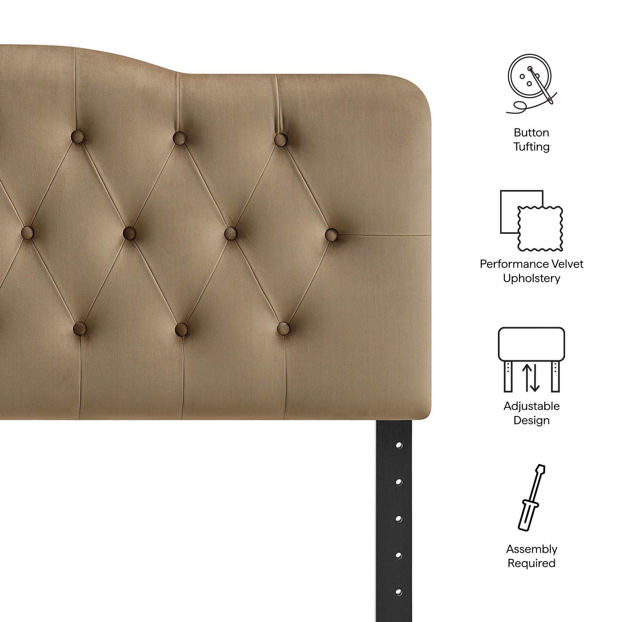 Annabel Stain-Resistant Performance Velvet Queen Headboard