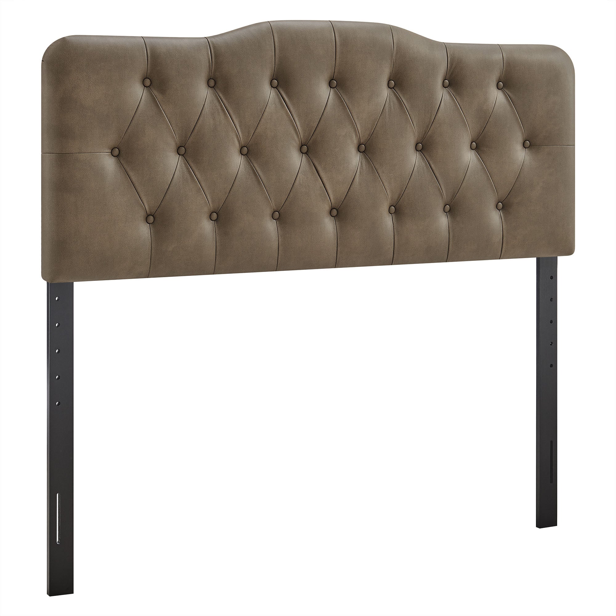 Annabel Faux Leather Queen Headboard - Mushroom