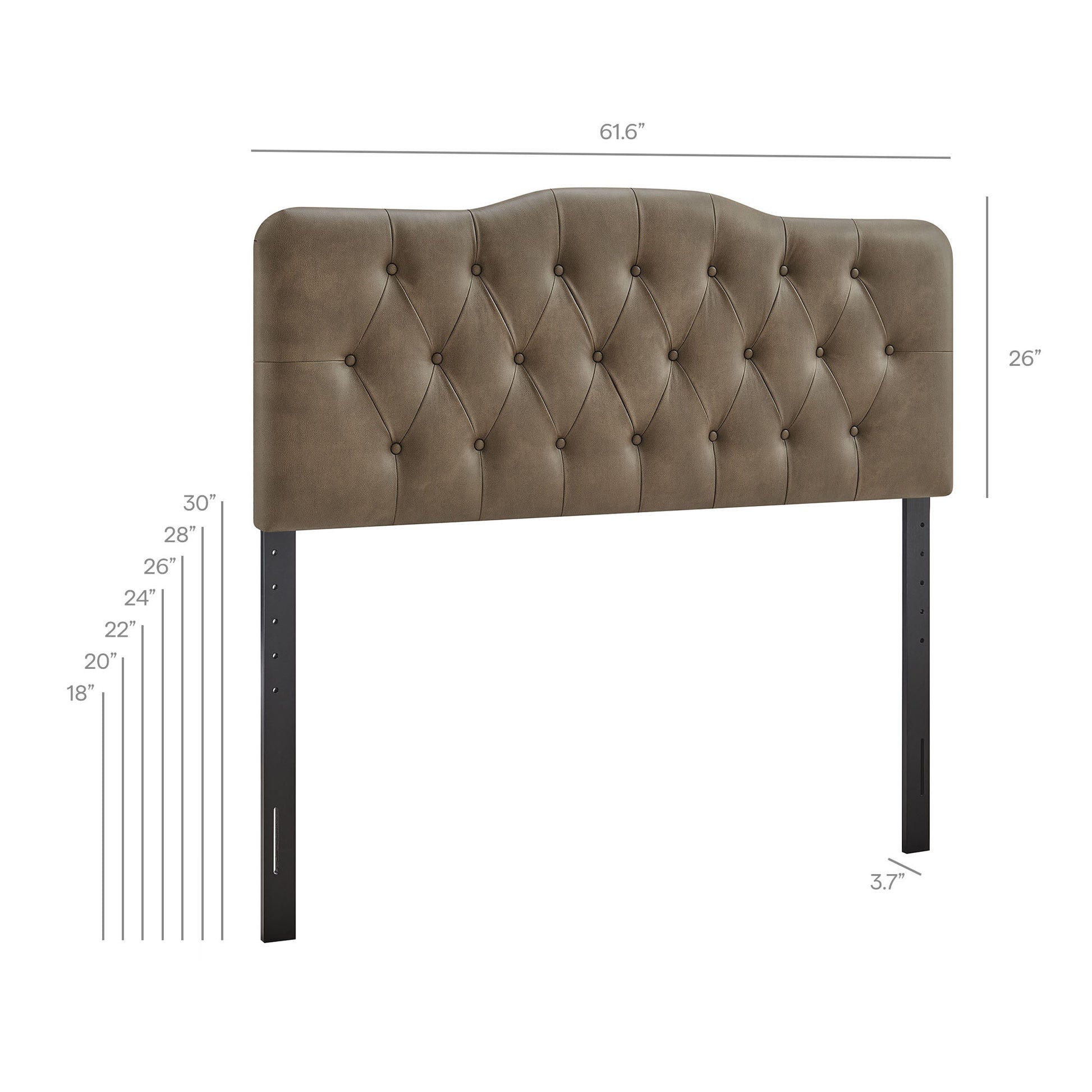 Annabel Faux Leather Queen Headboard - Toast