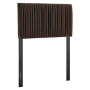 Eloise Stain-Resistant Performance Velvet Twin Headboard - Chocolate Brown