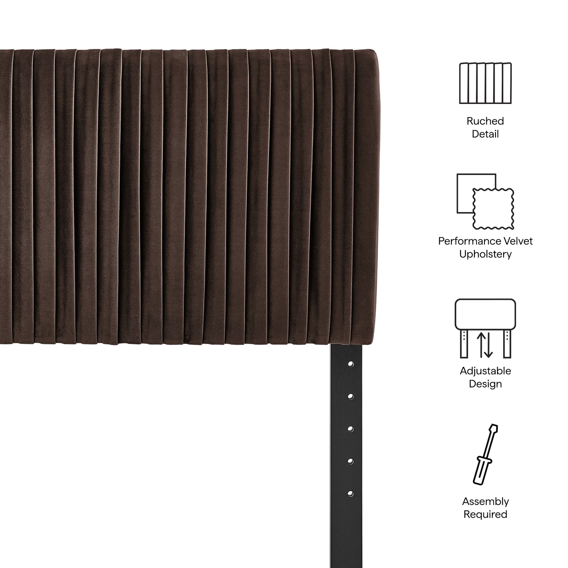 Eloise Stain-Resistant Performance Velvet Twin Headboard - Mulberry