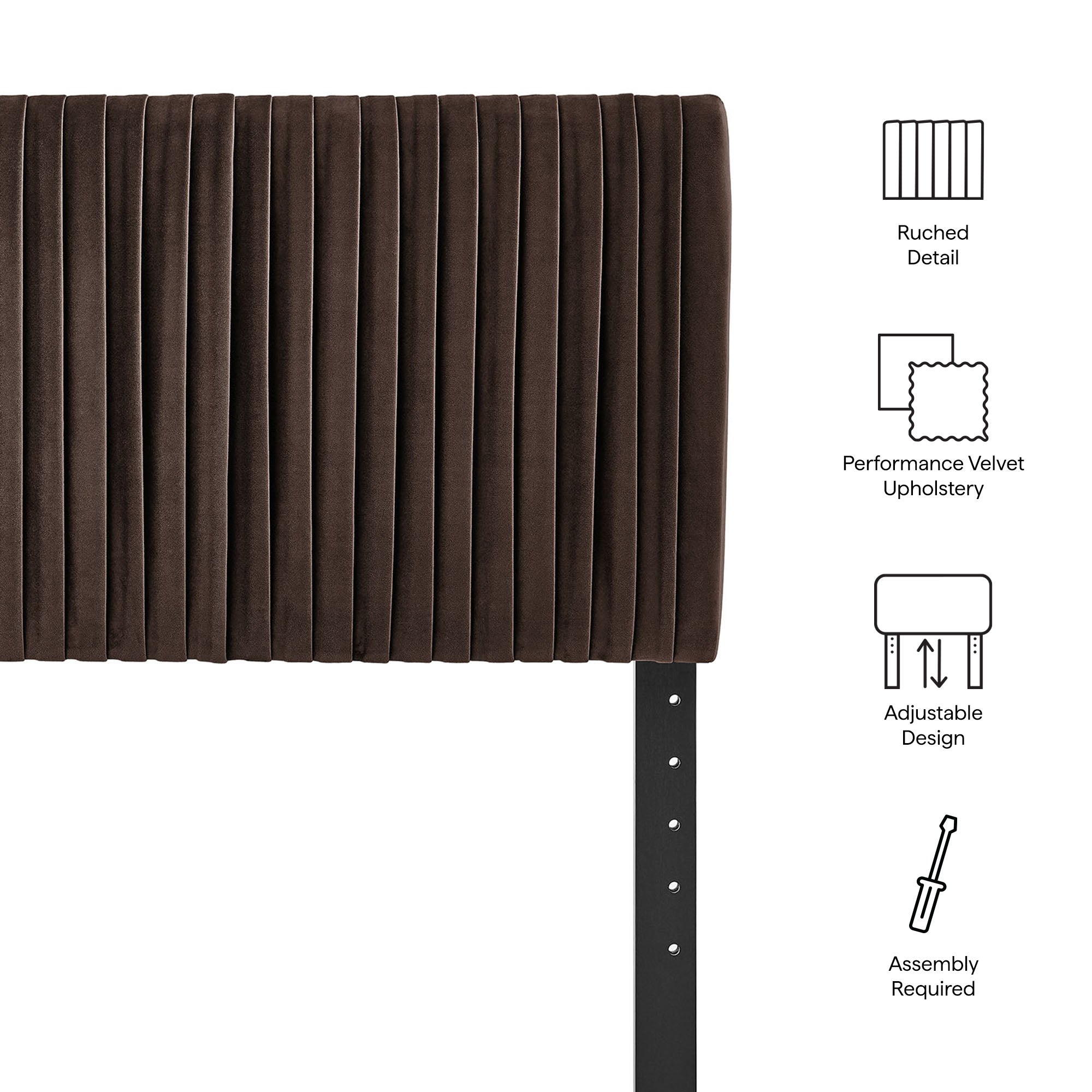 Eloise Stain-Resistant Performance Velvet Twin Headboard - Mulberry