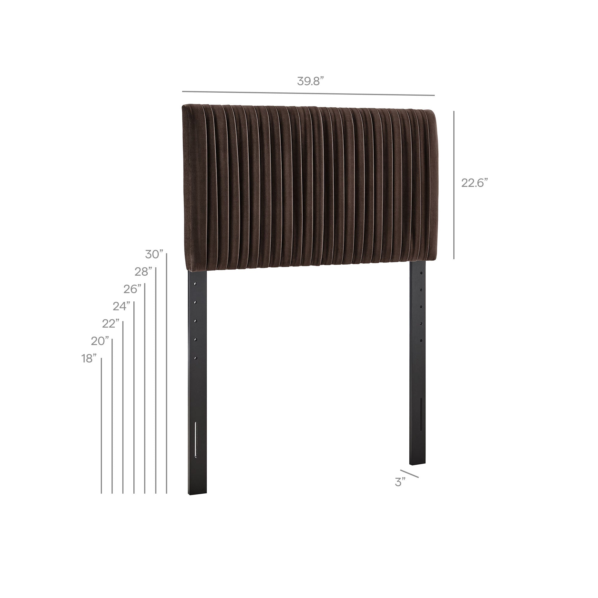 Eloise Stain-Resistant Performance Velvet Twin Headboard - Taupe