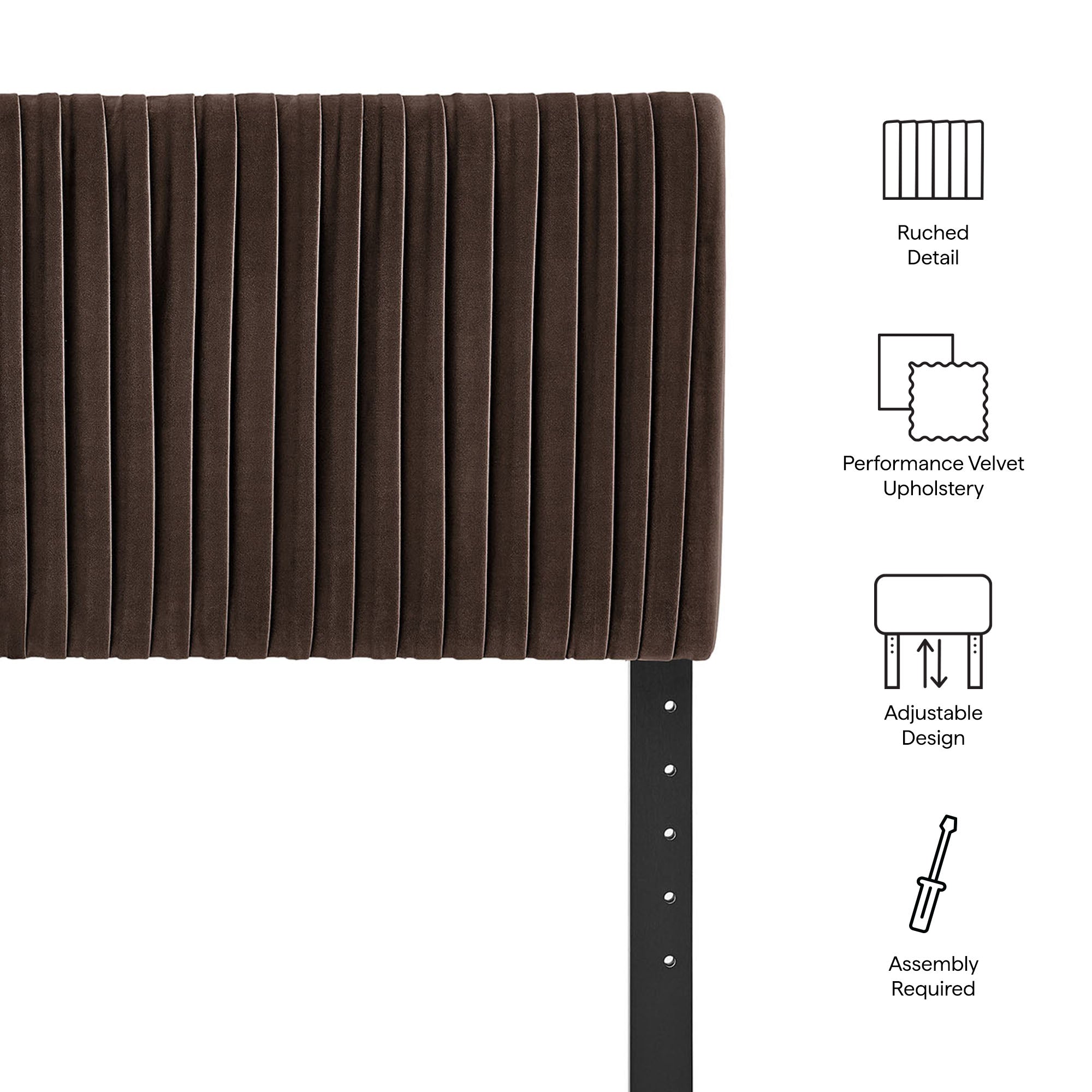 Eloise Stain-Resistant Performance Velvet Full Headboard - Mulberry