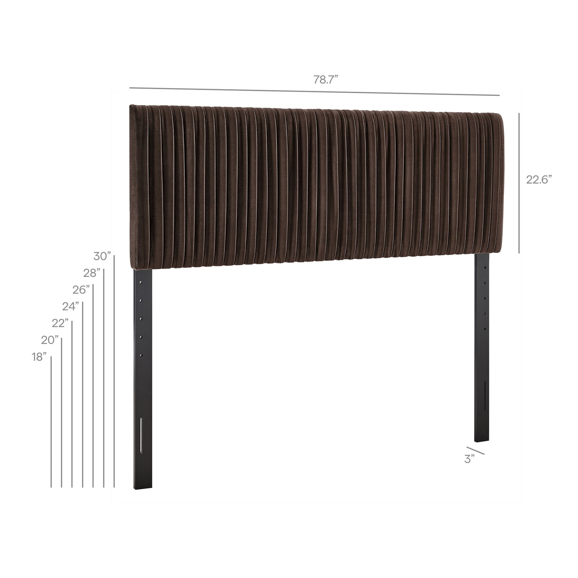 Eloise Stain-Resistant Performance Velvet King Headboard - Taupe