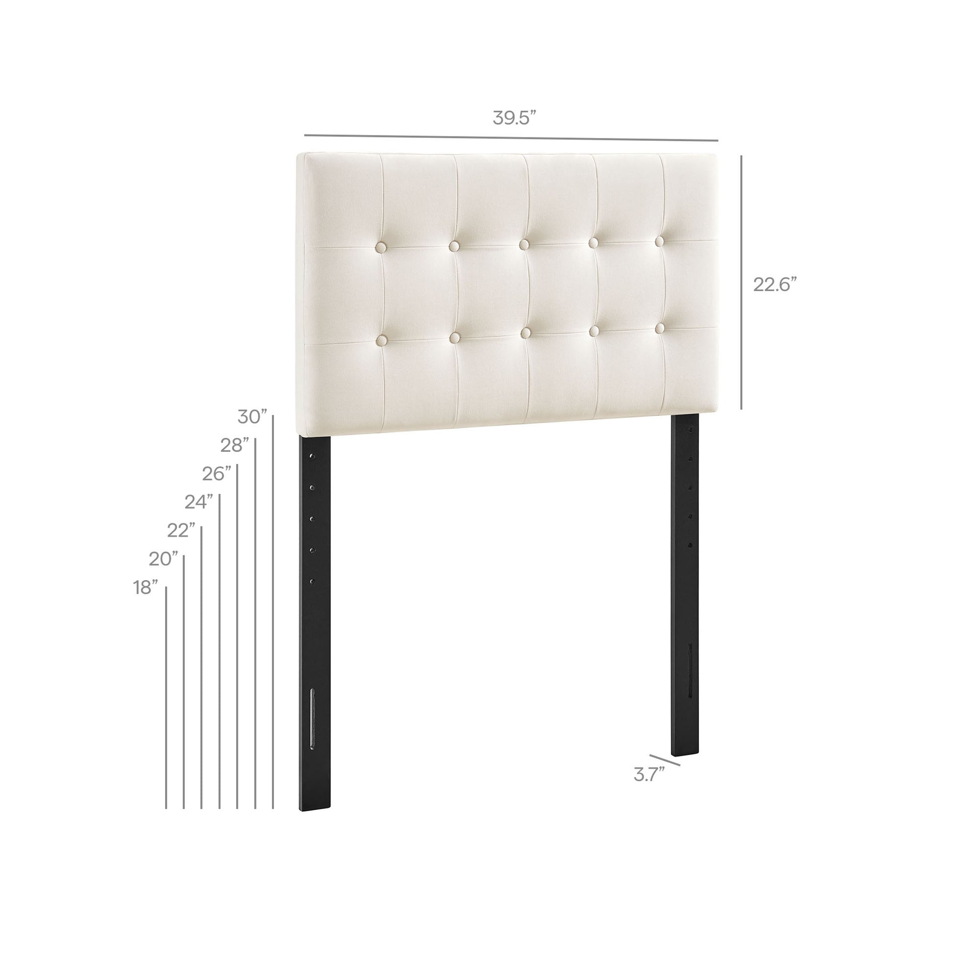 Emily Stain-Resistant Performance Velvet Twin Size Headboard - Chocolate Brown