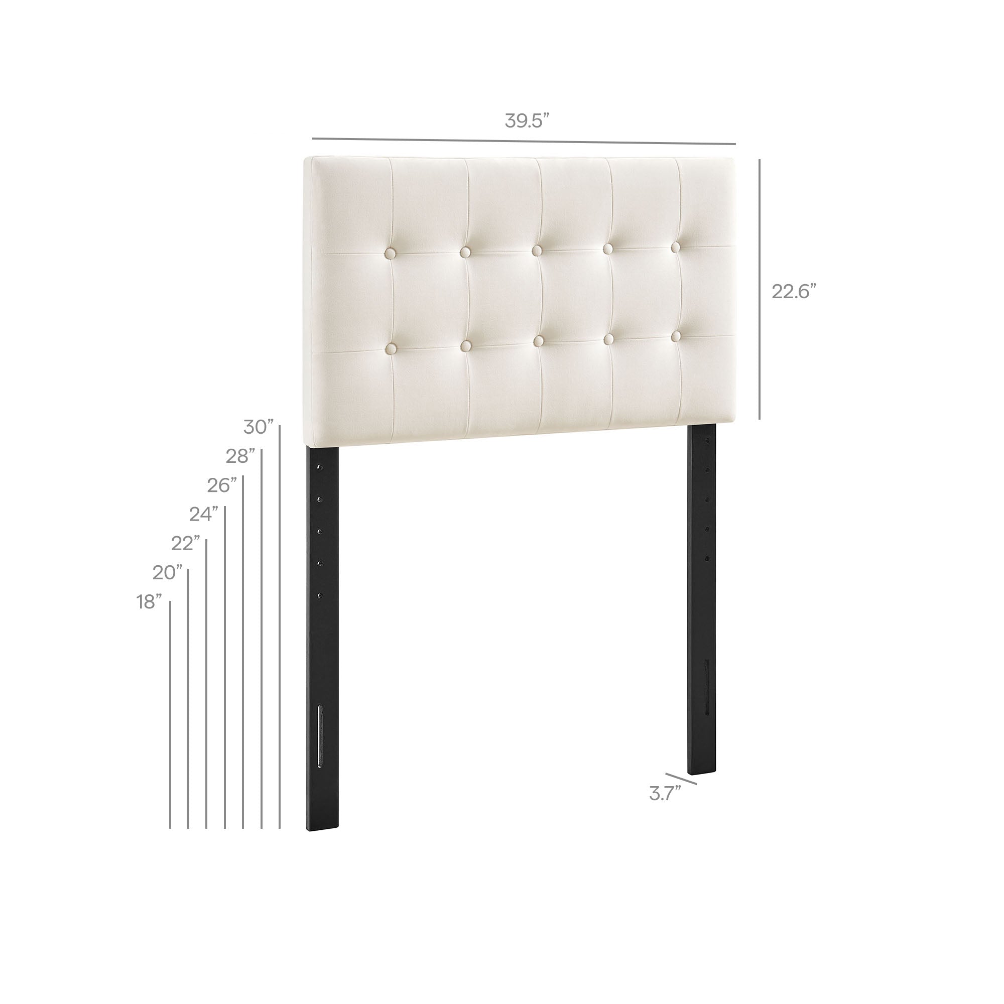 Emily Stain-Resistant Performance Velvet Twin Size Headboard - Chocolate Brown