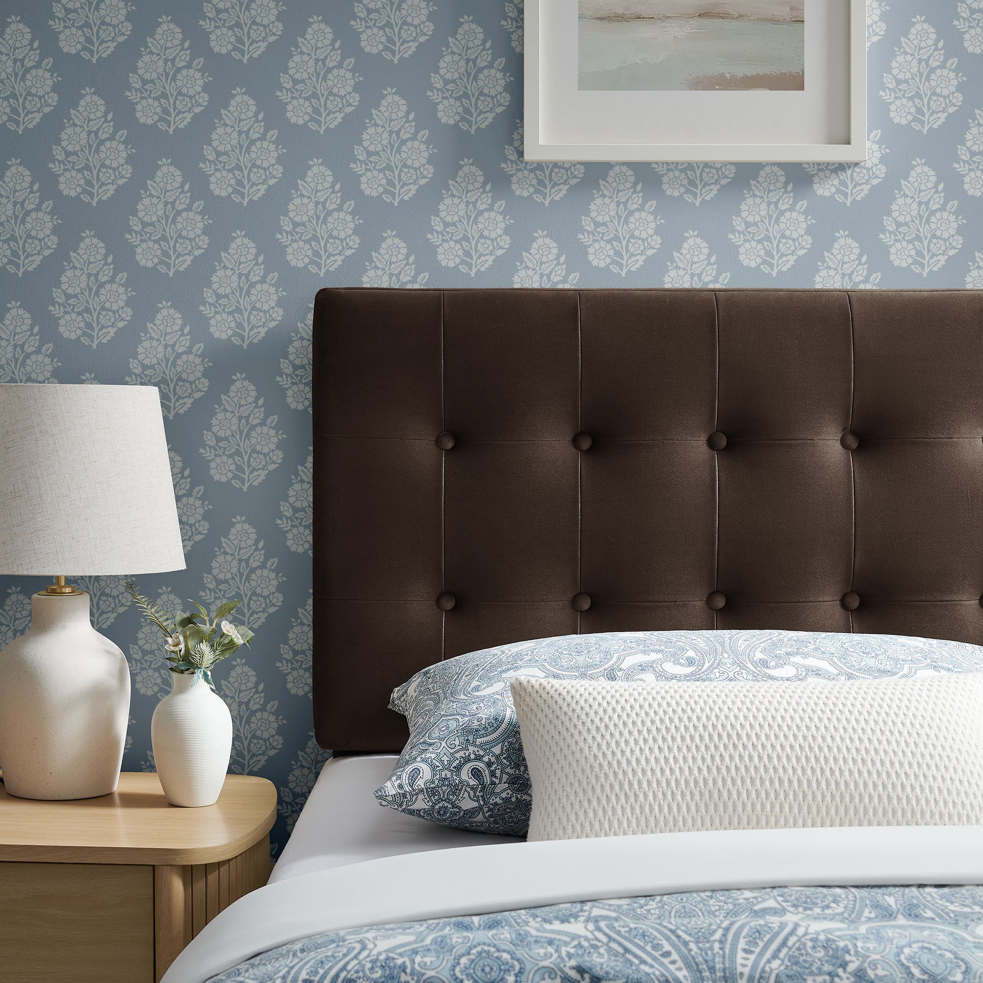 Emily Stain-Resistant Performance Velvet Twin Size Headboard