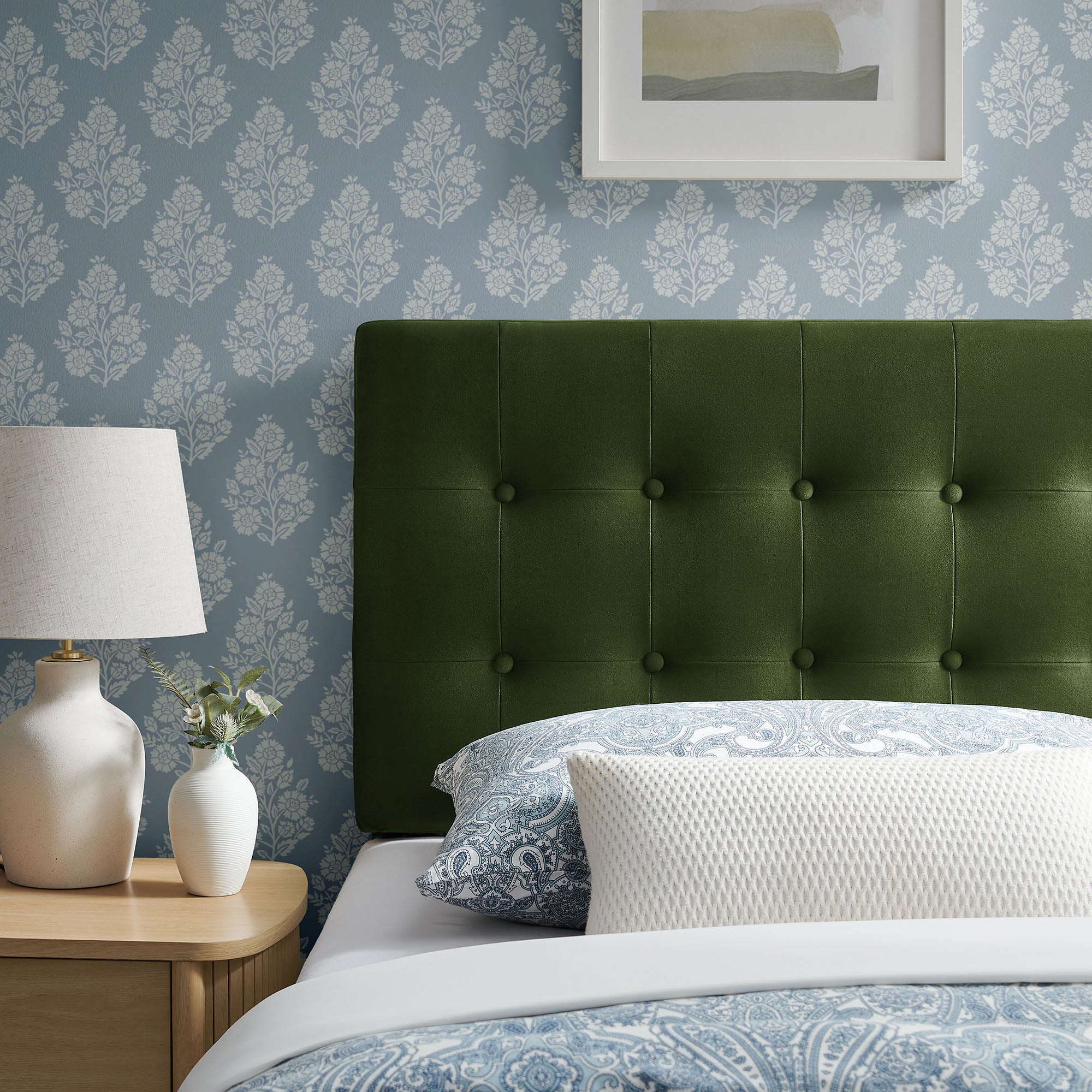 Emily Stain-Resistant Performance Velvet Twin Size Headboard