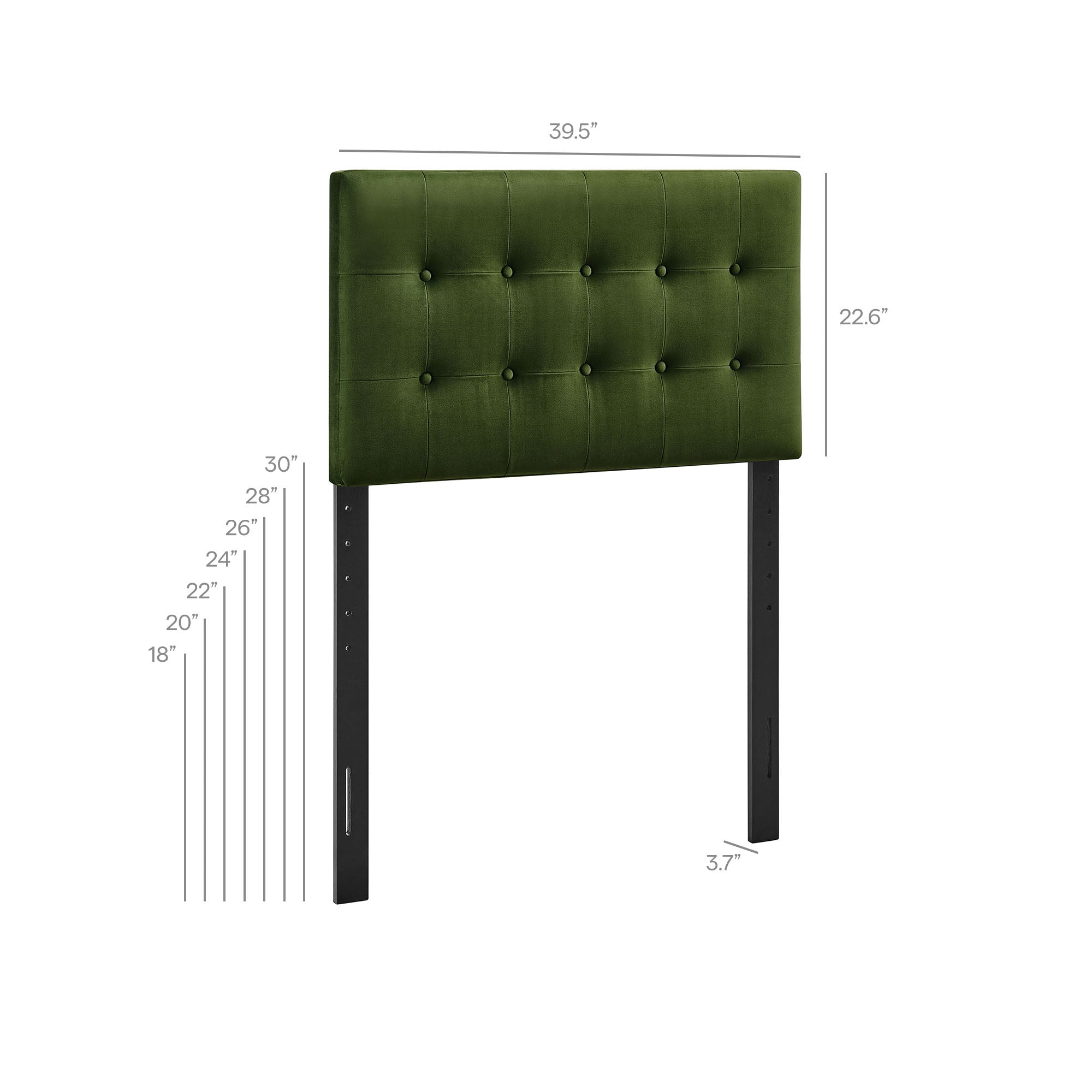 Emily Stain-Resistant Performance Velvet Twin Size Headboard