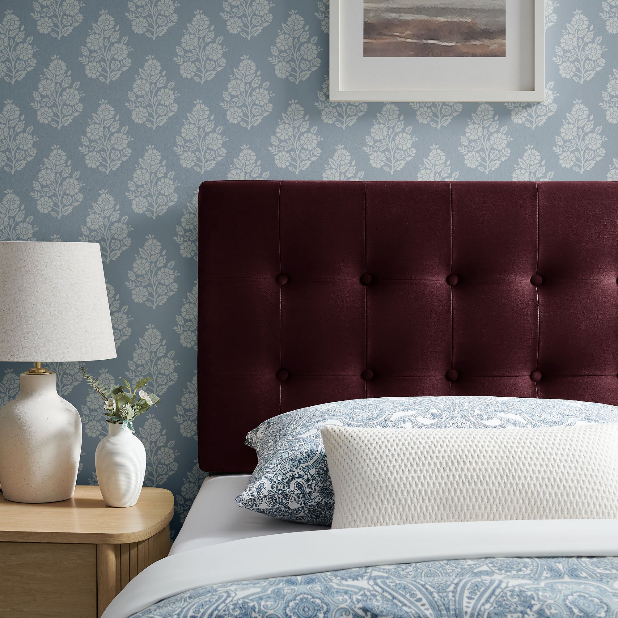 Emily Stain-Resistant Performance Velvet Twin Size Headboard