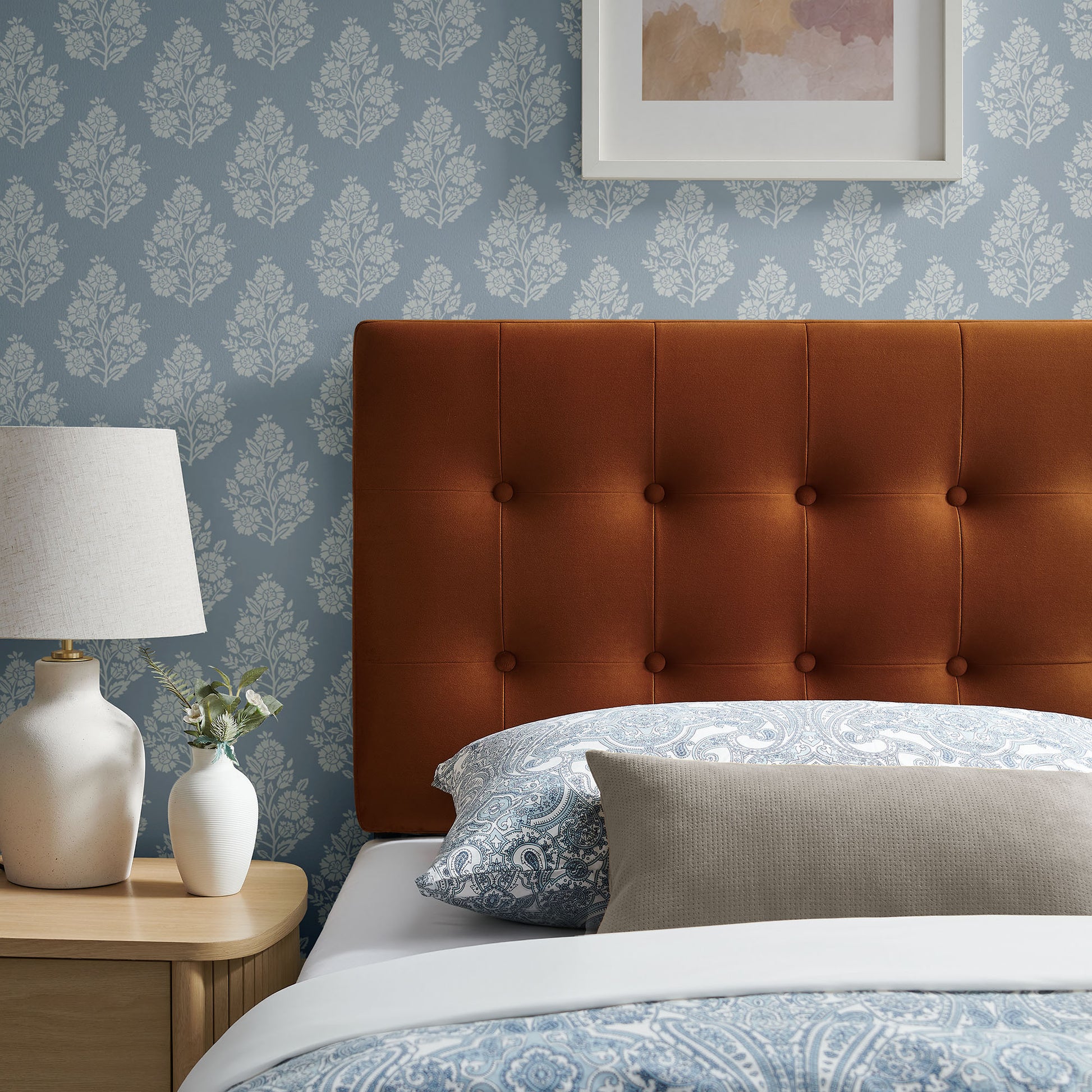 Emily Stain-Resistant Performance Velvet Twin Size Headboard