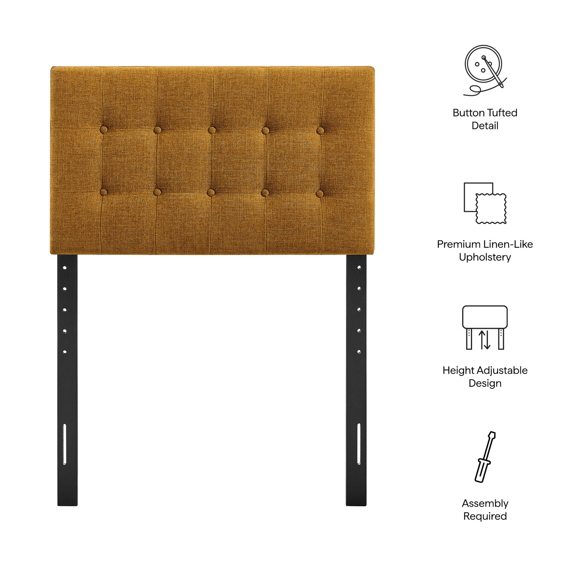 Emily Upholstered Fabric Headboard - Ecru