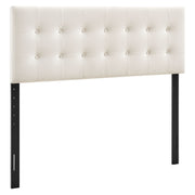 Emily Stain-Resistant Performance Velvet Queen Size Headboard - Alabaster