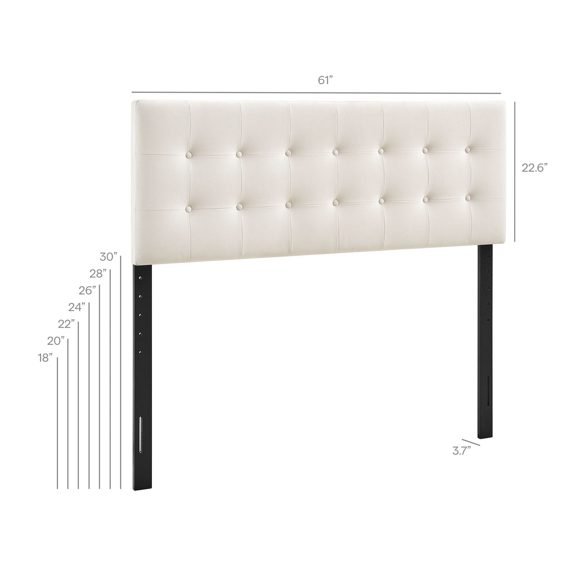 Emily Stain-Resistant Performance Velvet Queen Size Headboard - Chocolate Brown