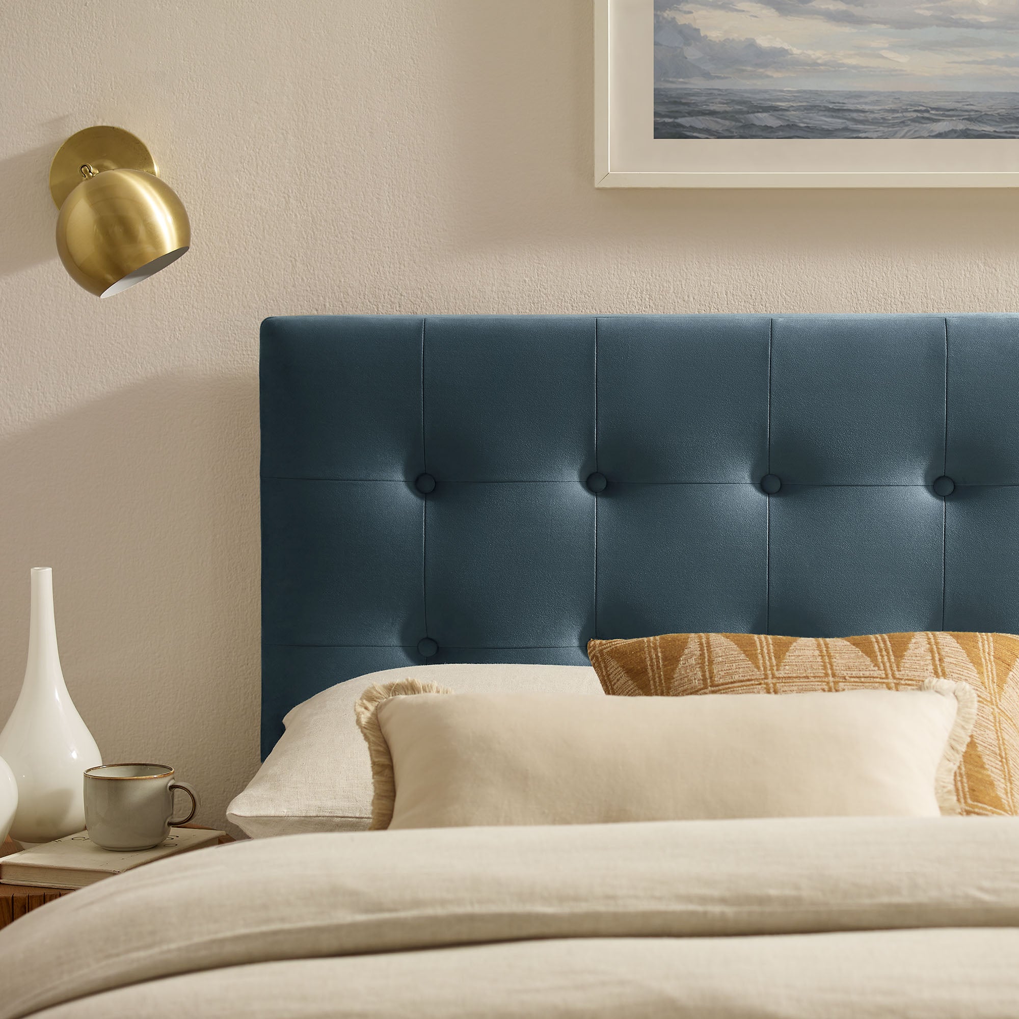 Emily Stain-Resistant Performance Velvet Queen Size Headboard