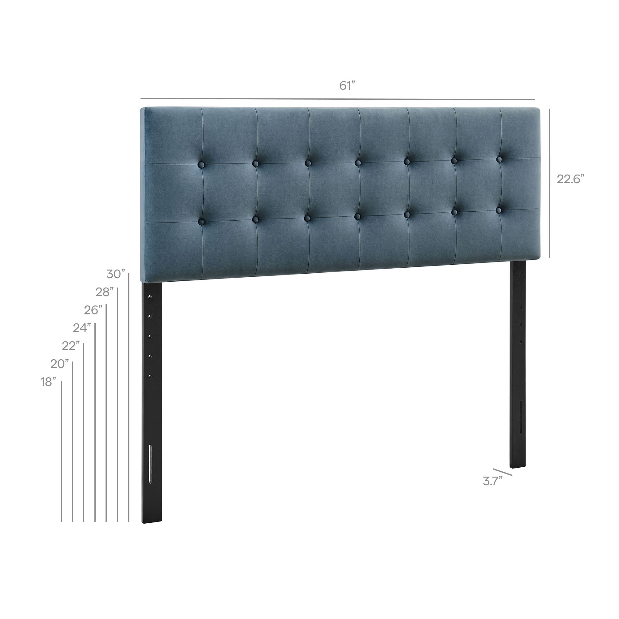 Emily Stain-Resistant Performance Velvet Queen Size Headboard