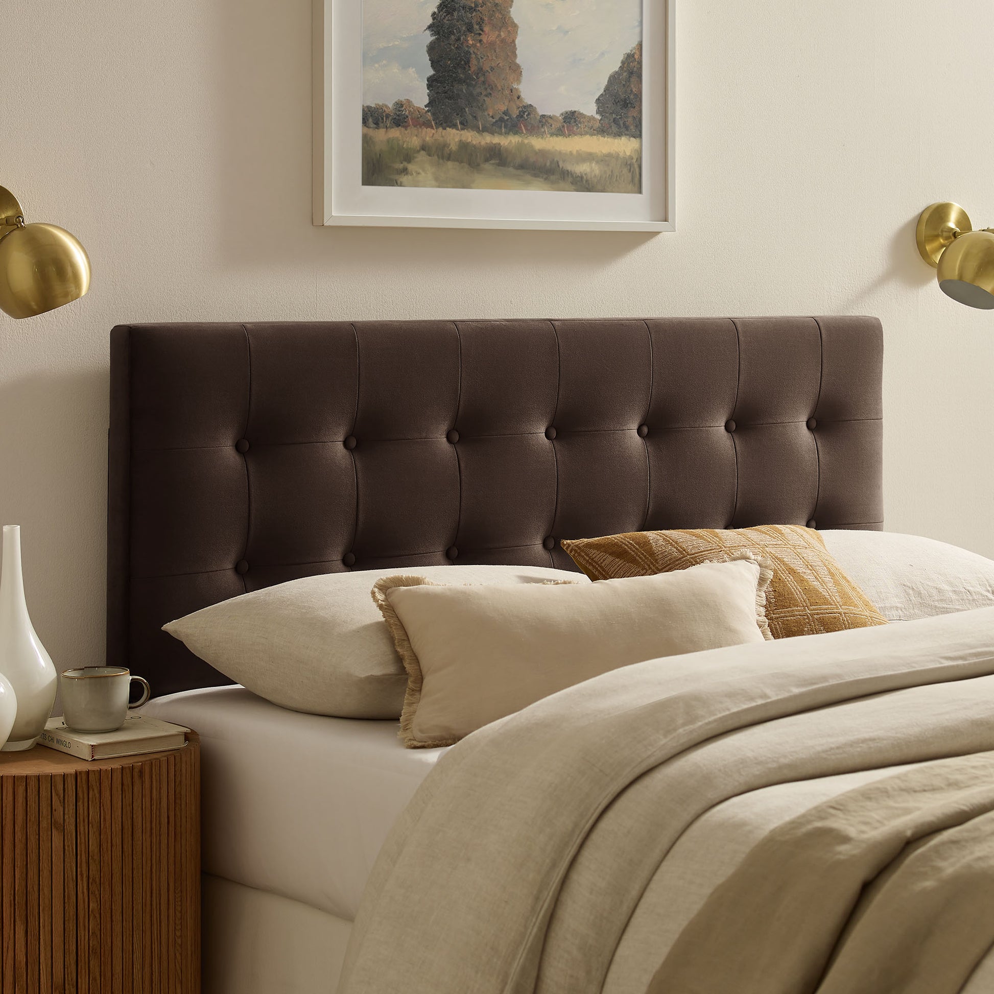 Emily Stain-Resistant Performance Velvet Queen Size Headboard