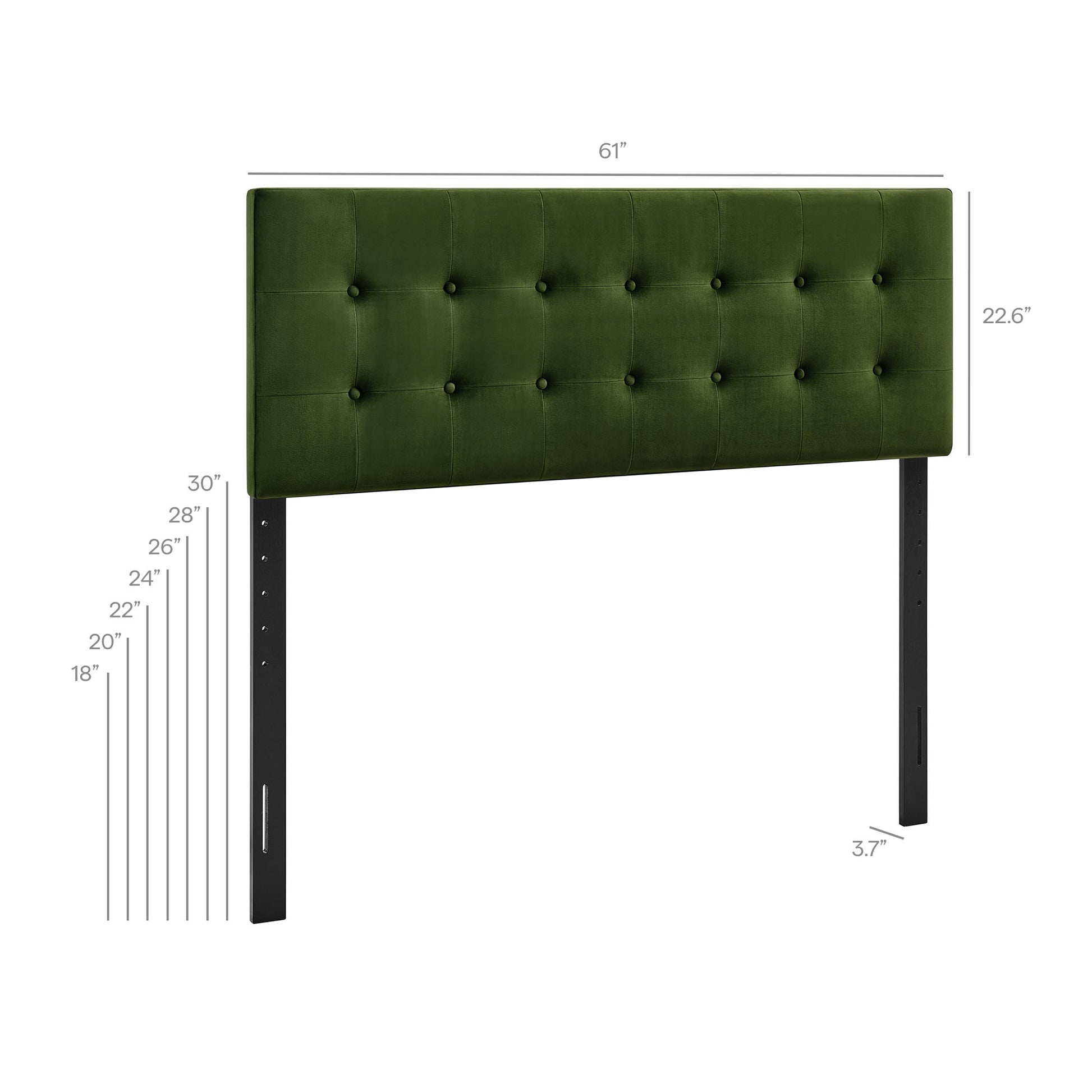 Emily Stain-Resistant Performance Velvet Queen Size Headboard