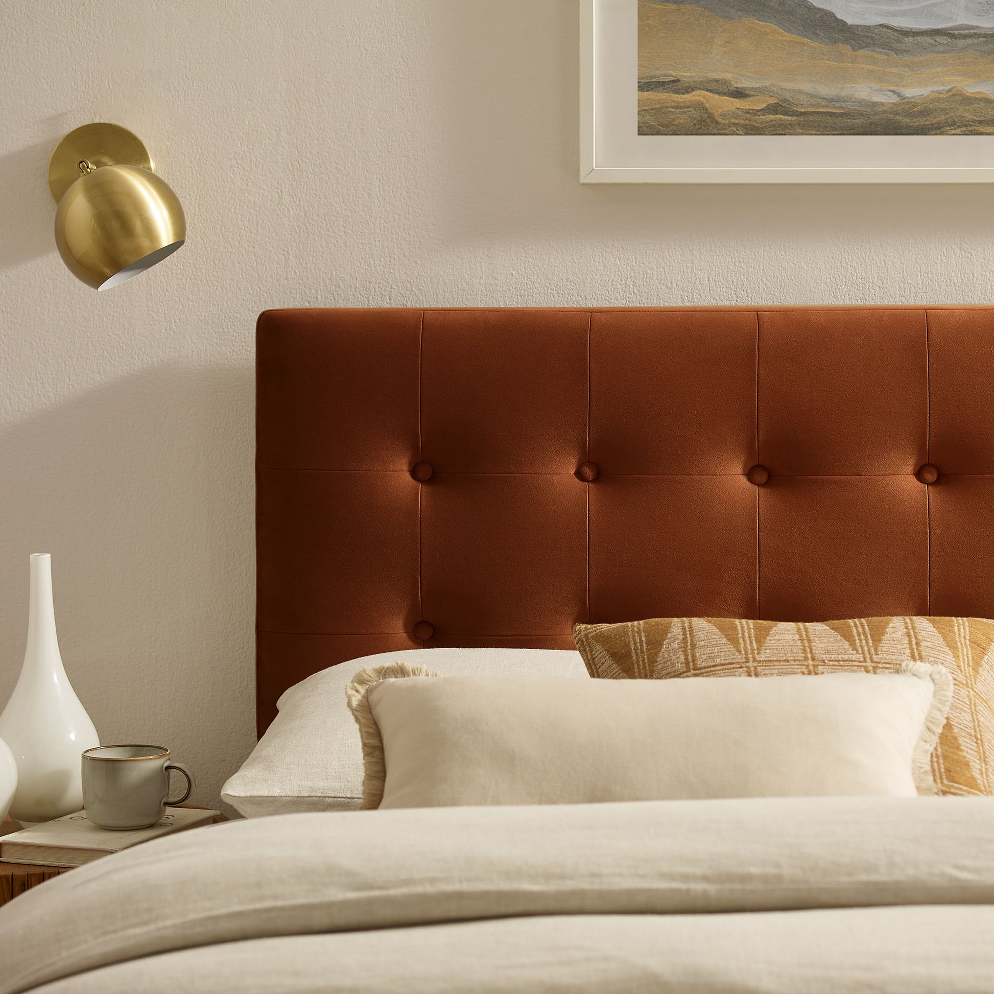 Emily Stain-Resistant Performance Velvet Queen Size Headboard
